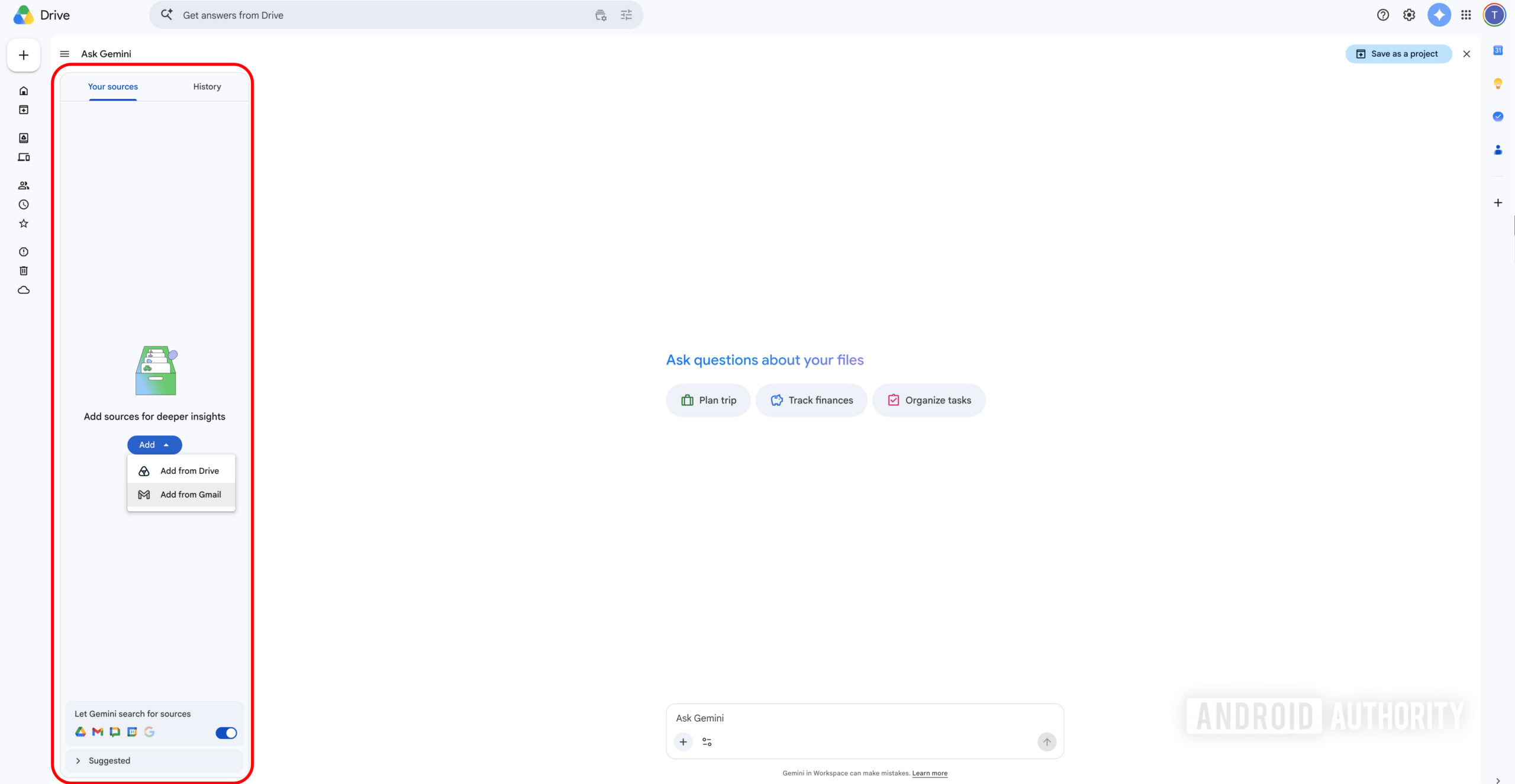 Google Drive Ask Gemini