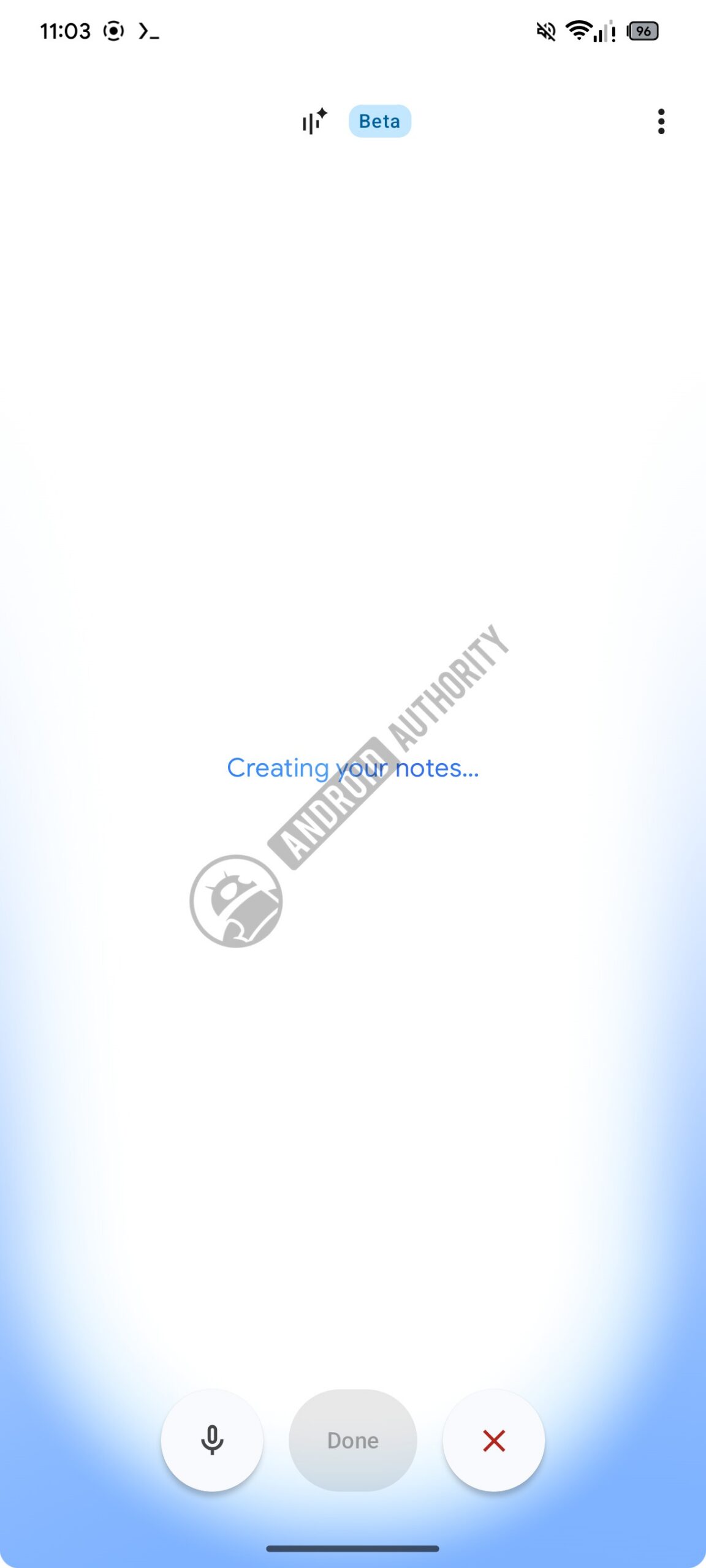 Google Keep Live creating notes watermarked