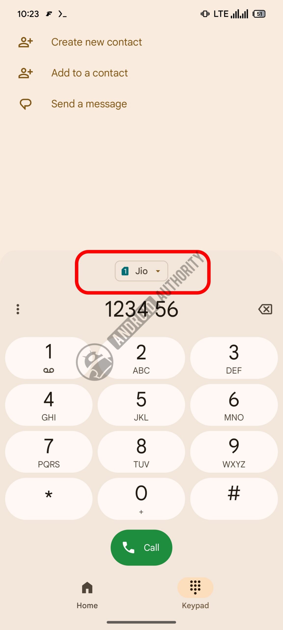 Google Phone SIM choice dropdown 2
