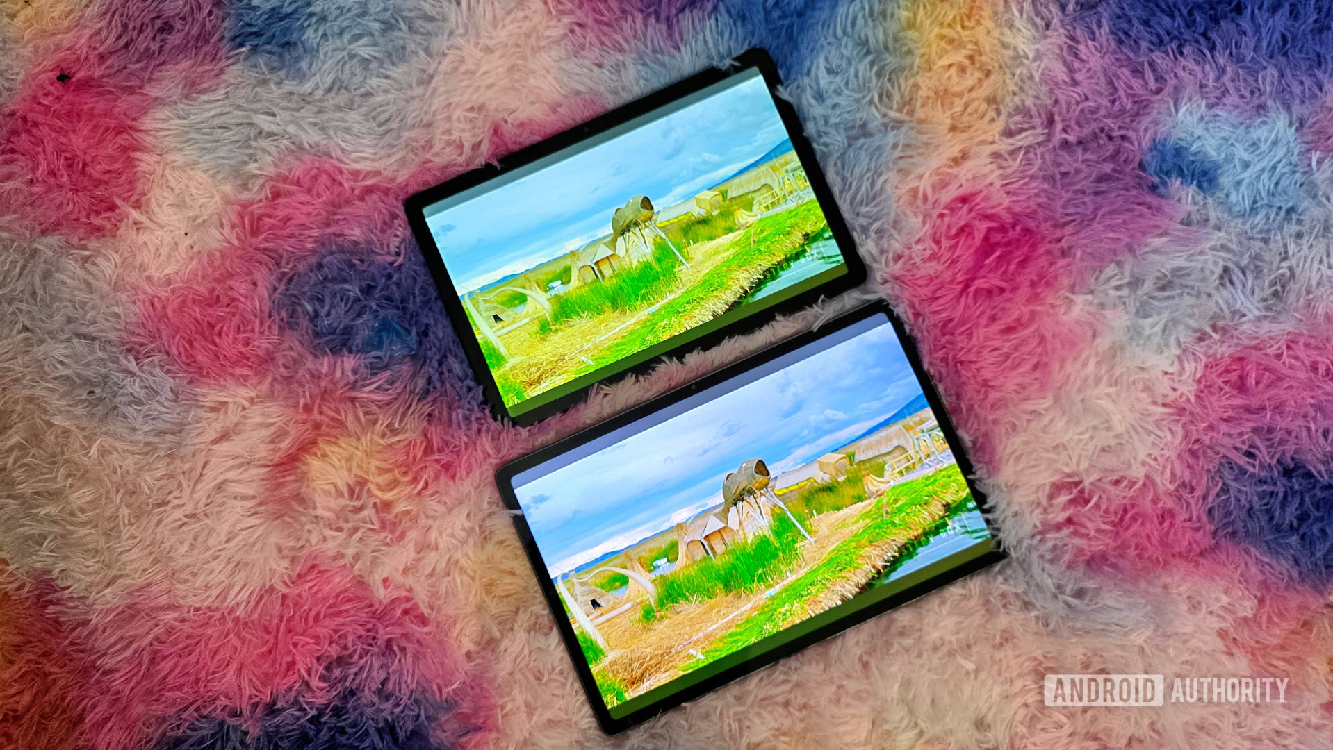 Lenovo Idea Tab review image 1 Lenovo Idea Tab review image showing its display compared to the Galaxy Tab A11 Plus
