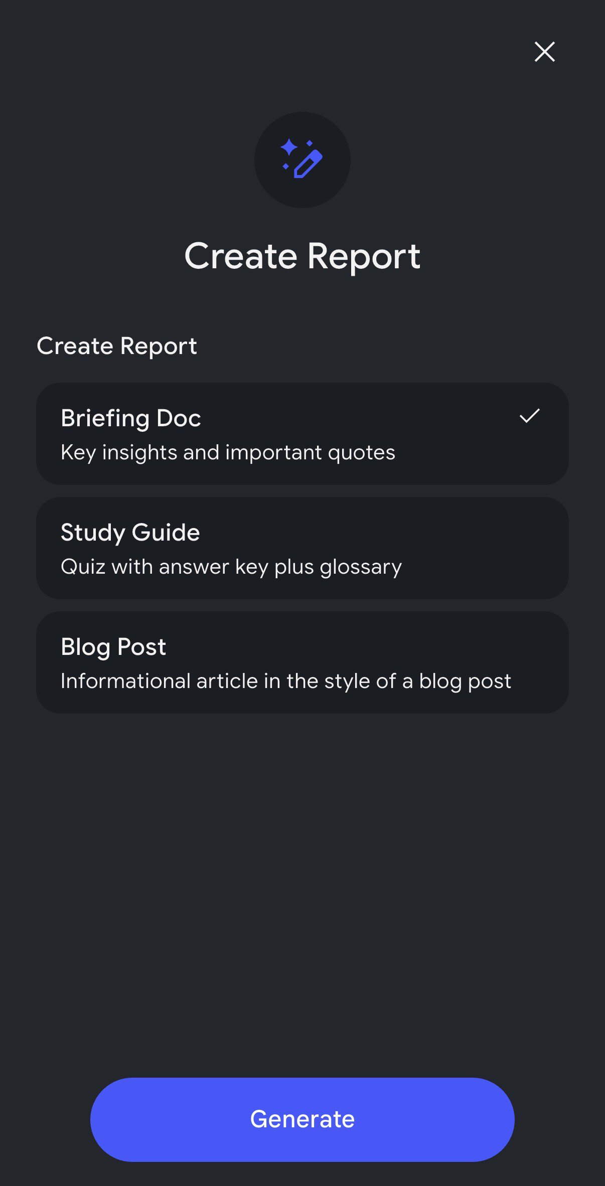 NotebookLM new report types June 2026