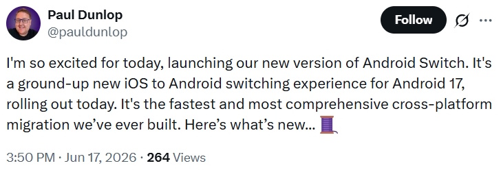 Paul Dunlop New Android Switch experience