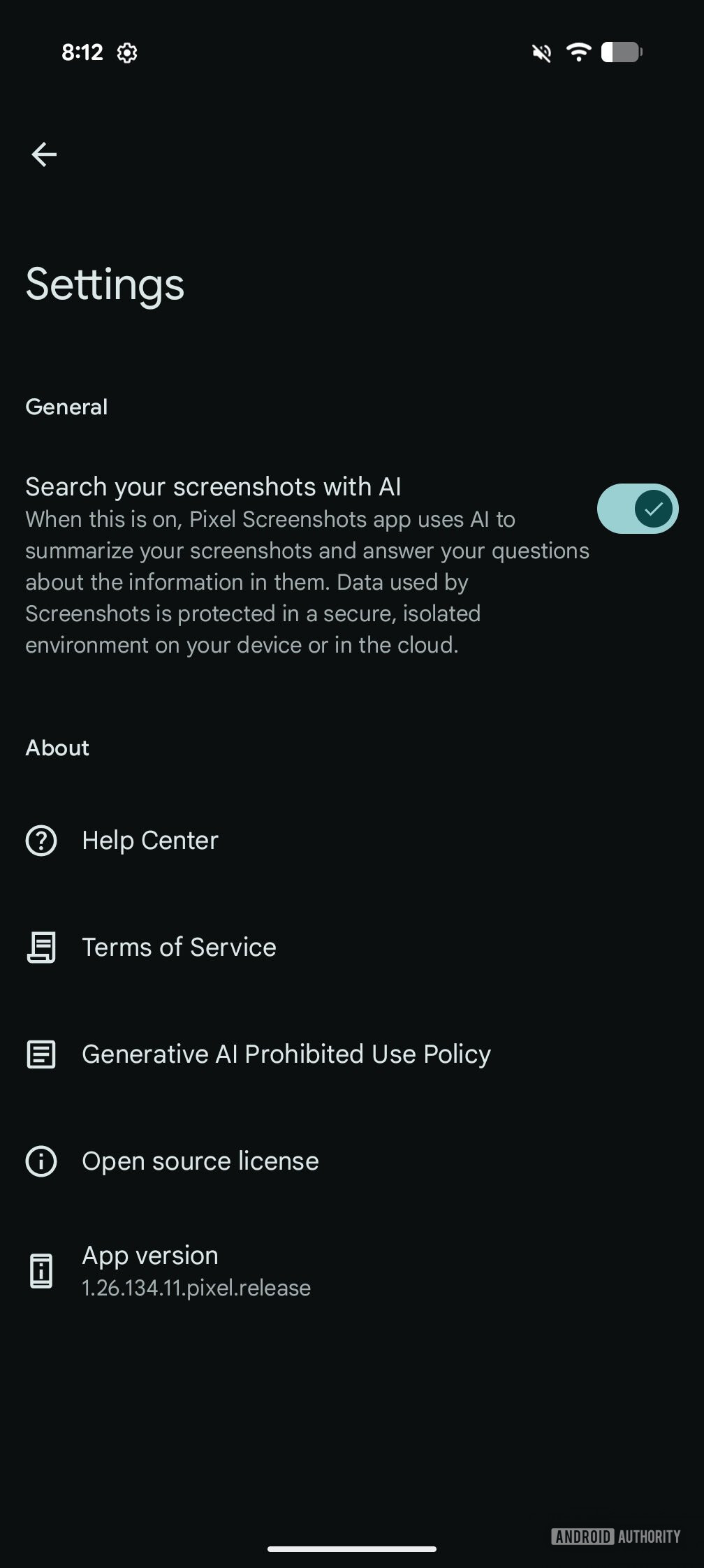 Pixel Screenshots AI toggle new version