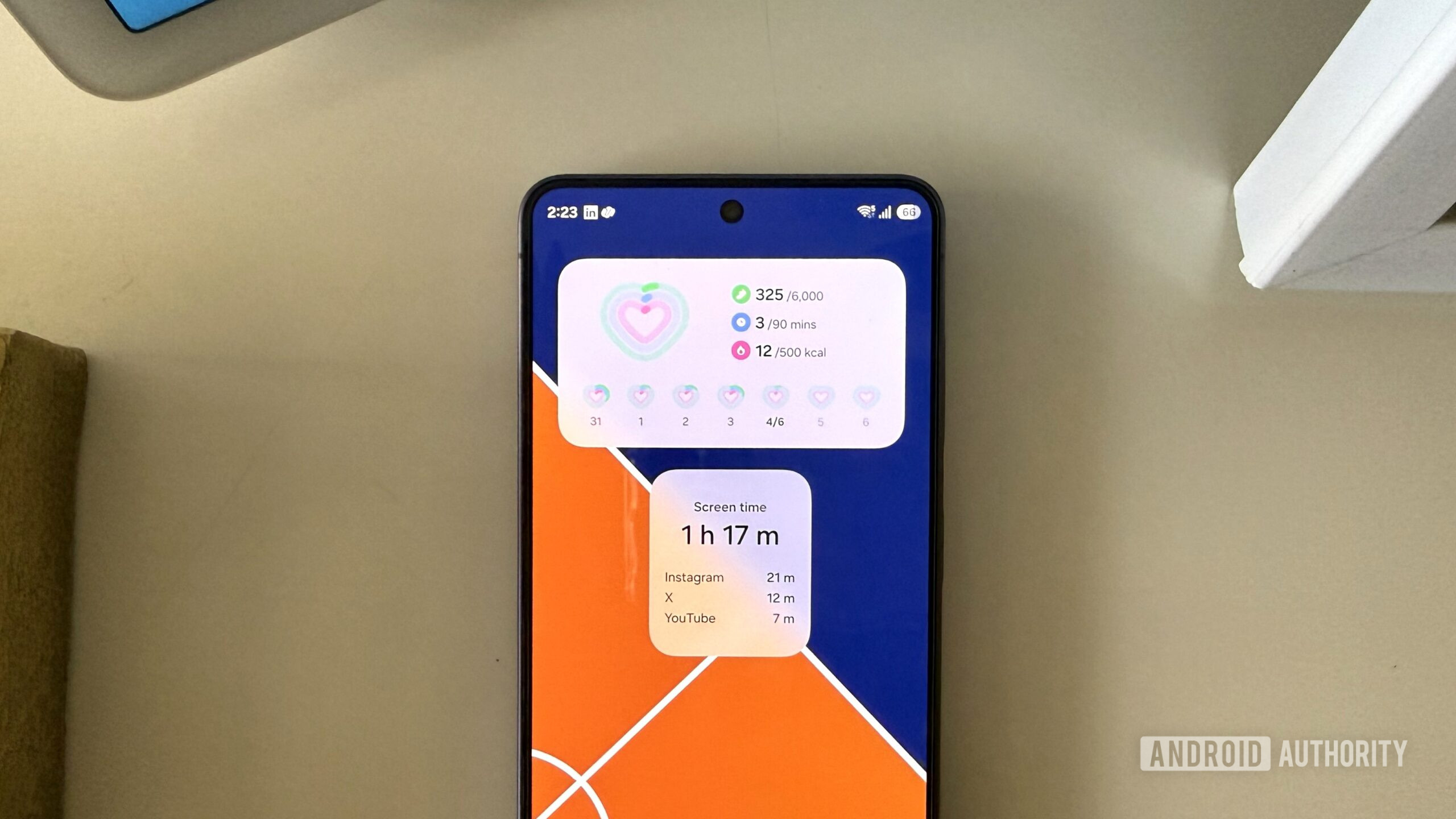 Screen time widget on Samsung phone Screen time widget on Samsung phone