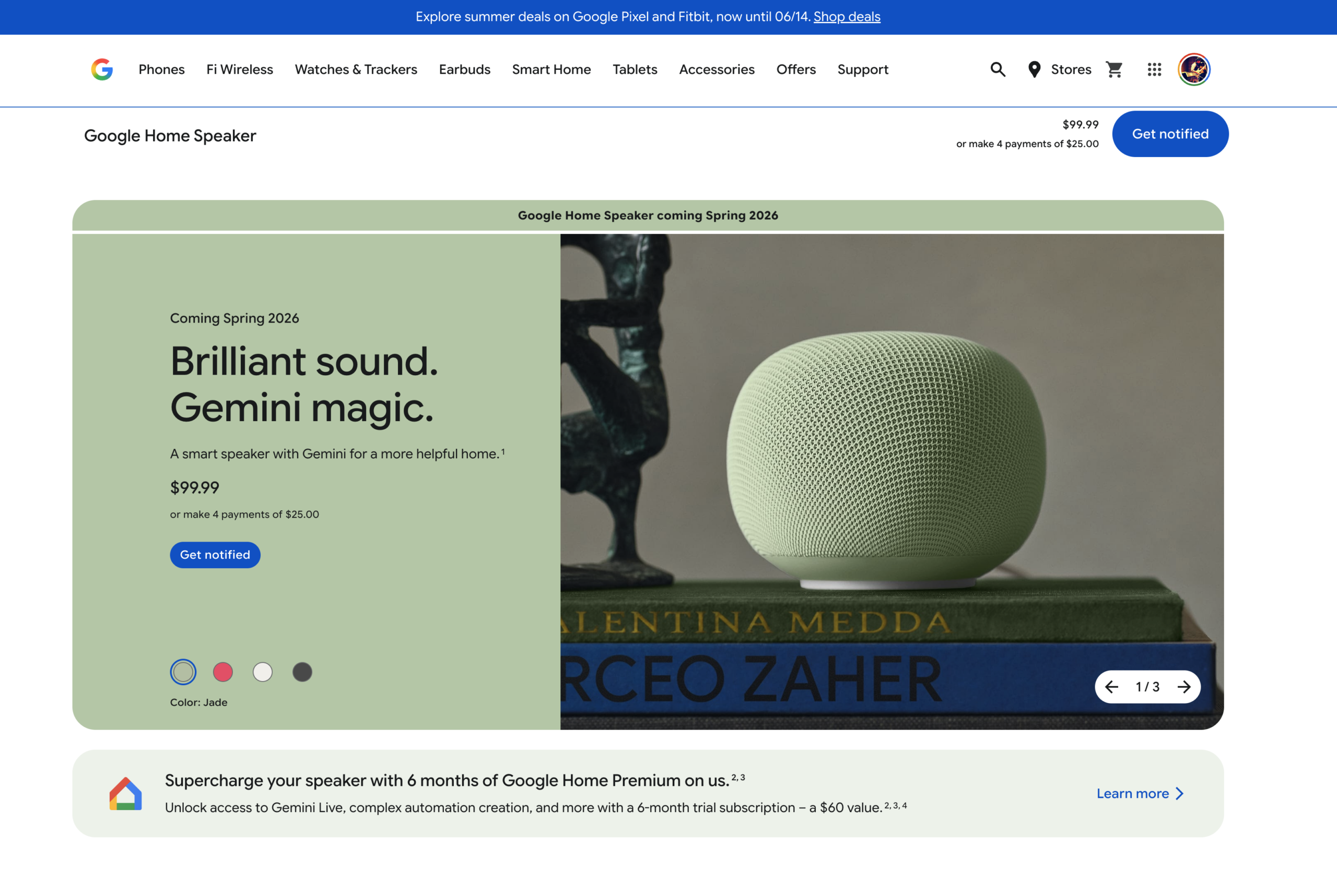 Google Home landing page