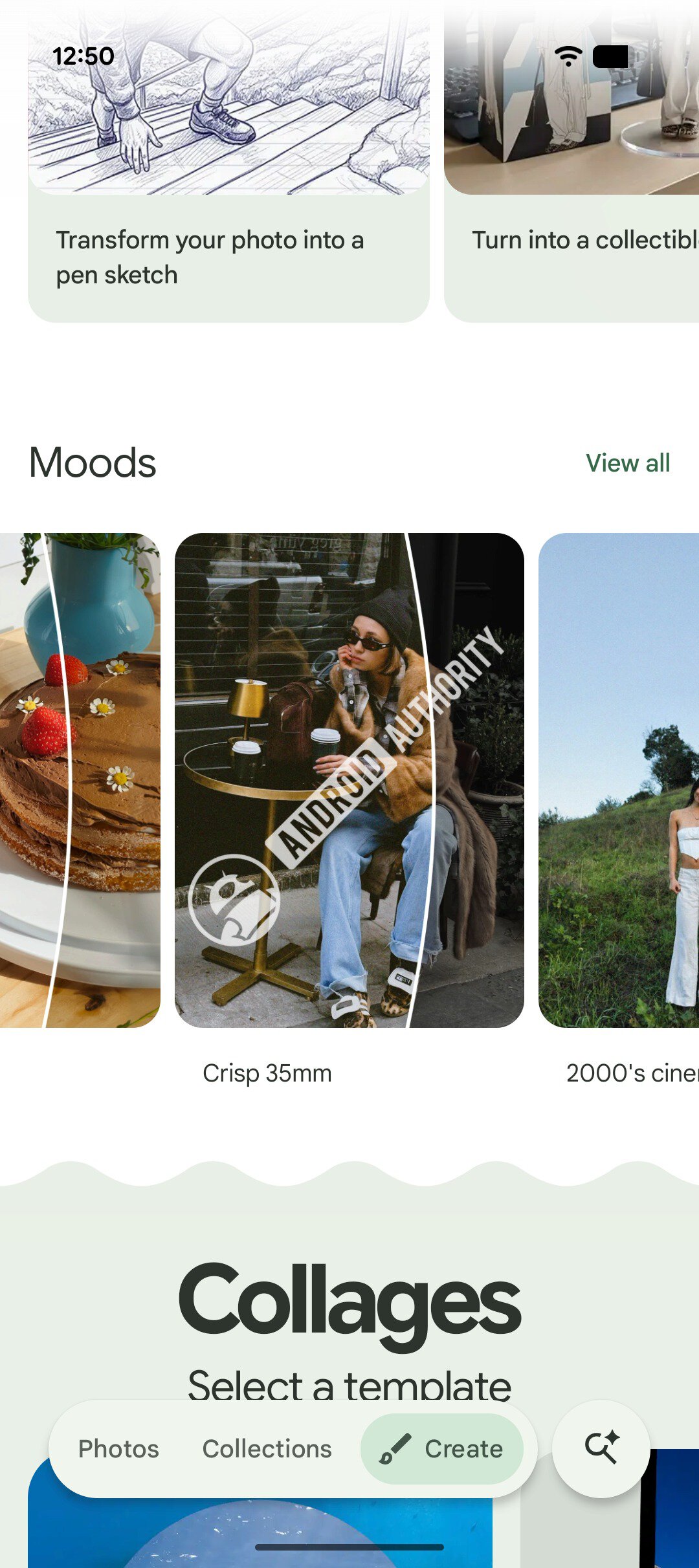 Moods feature in the Google Photos app