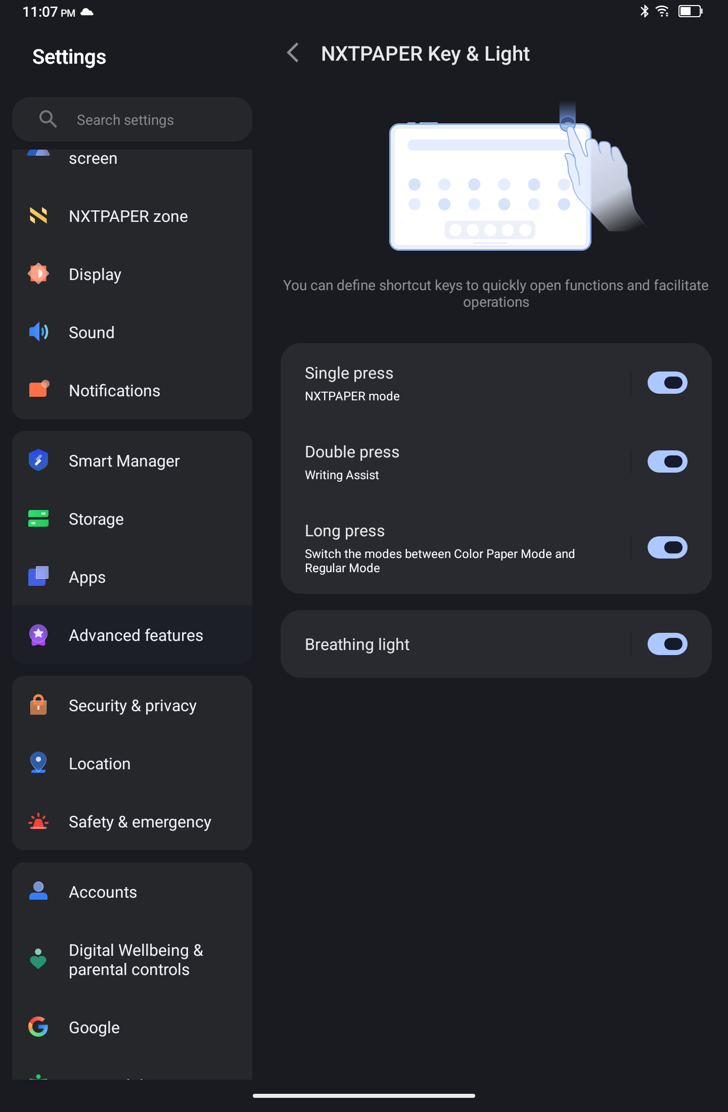 TCL Nxtpaper 11 Plus review image showing TCL UI