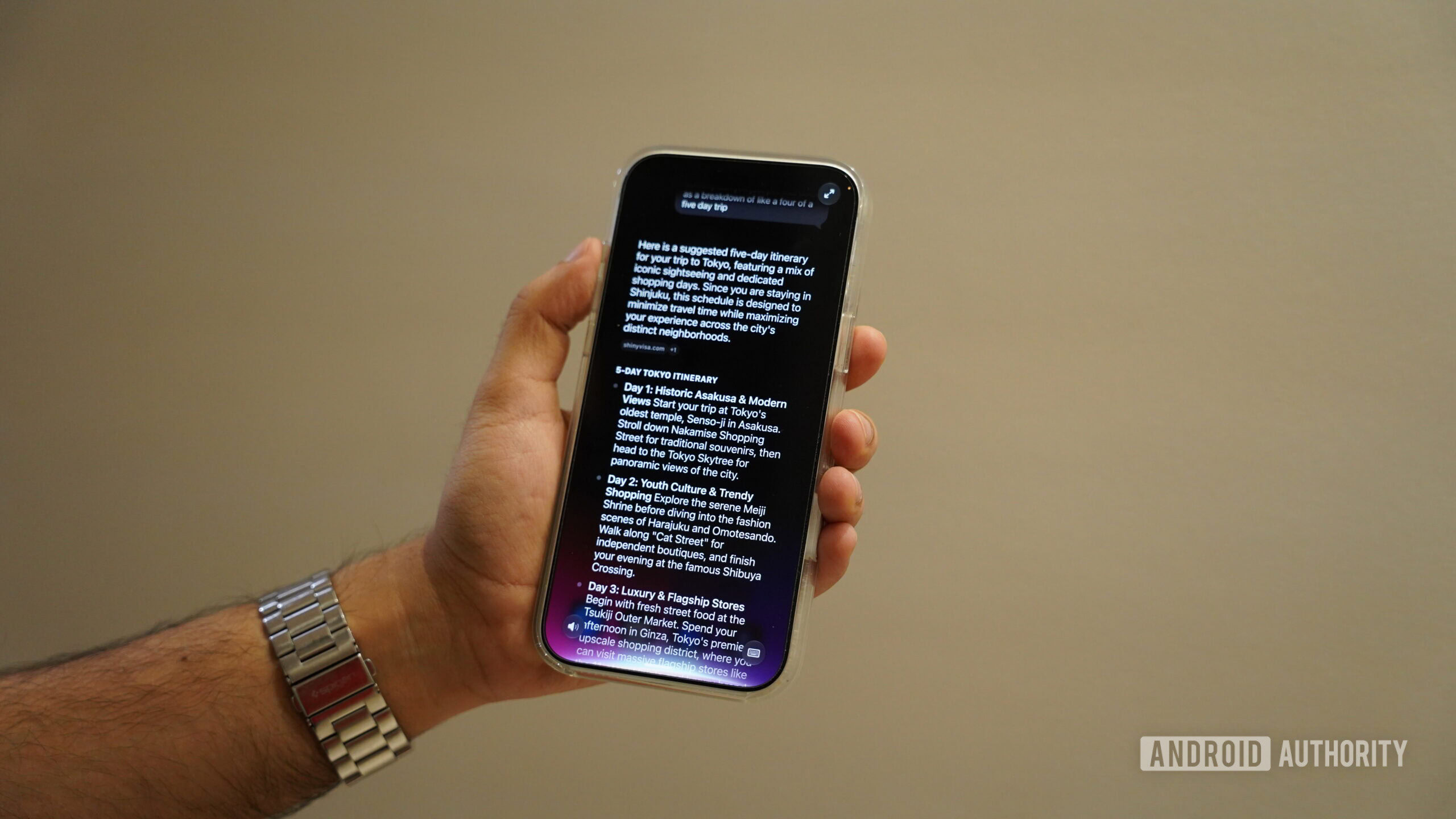 Siri AI personalized itinerary Siri AI personalized itinerary.