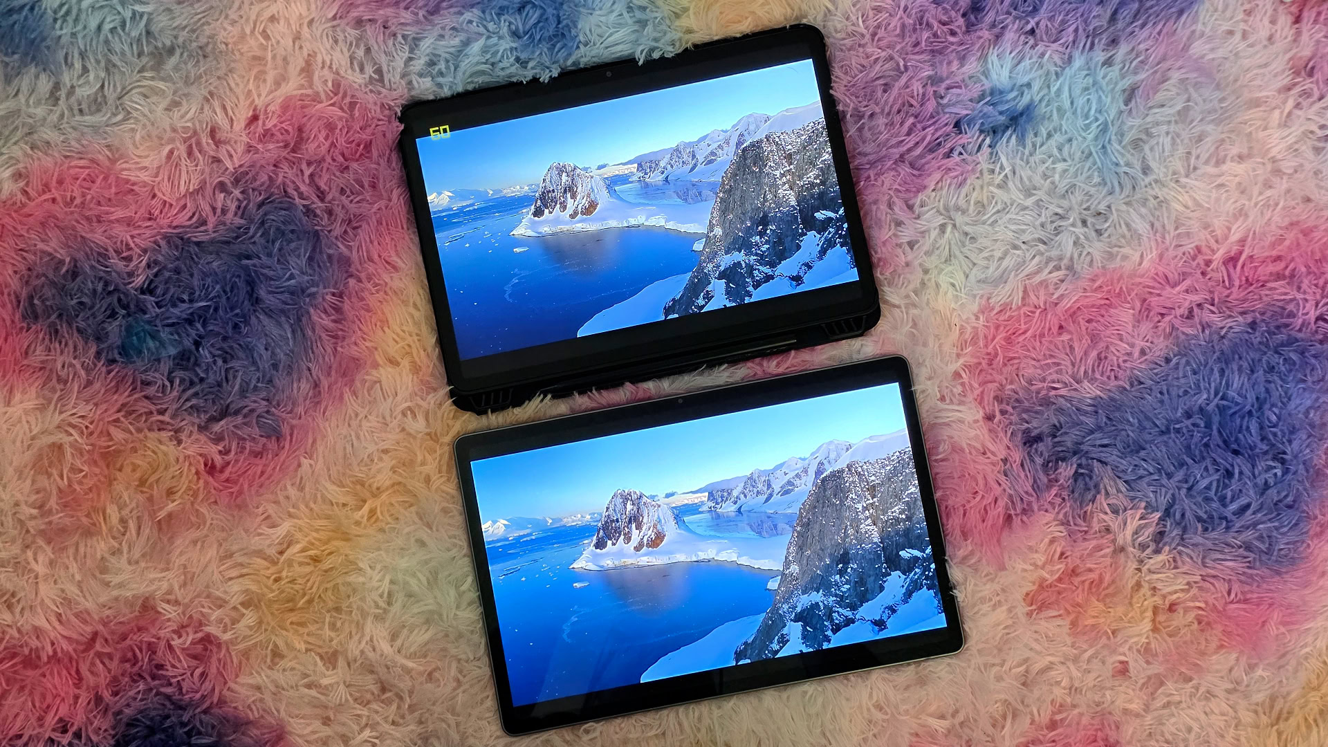 TCL Nxtpaper 11 Plus review image showing the tablet's screen compared to the Lenovo Idea Tab Plus