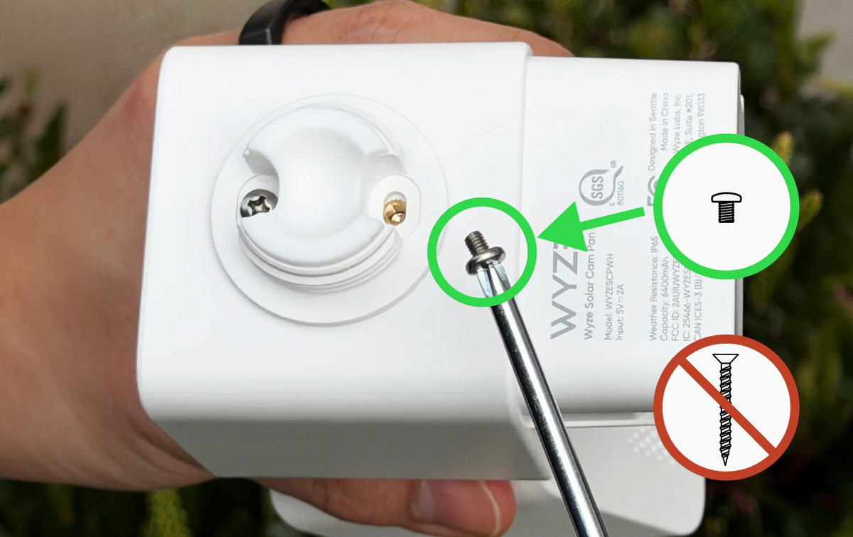 Wyze Solar cam Correct Screw Installation