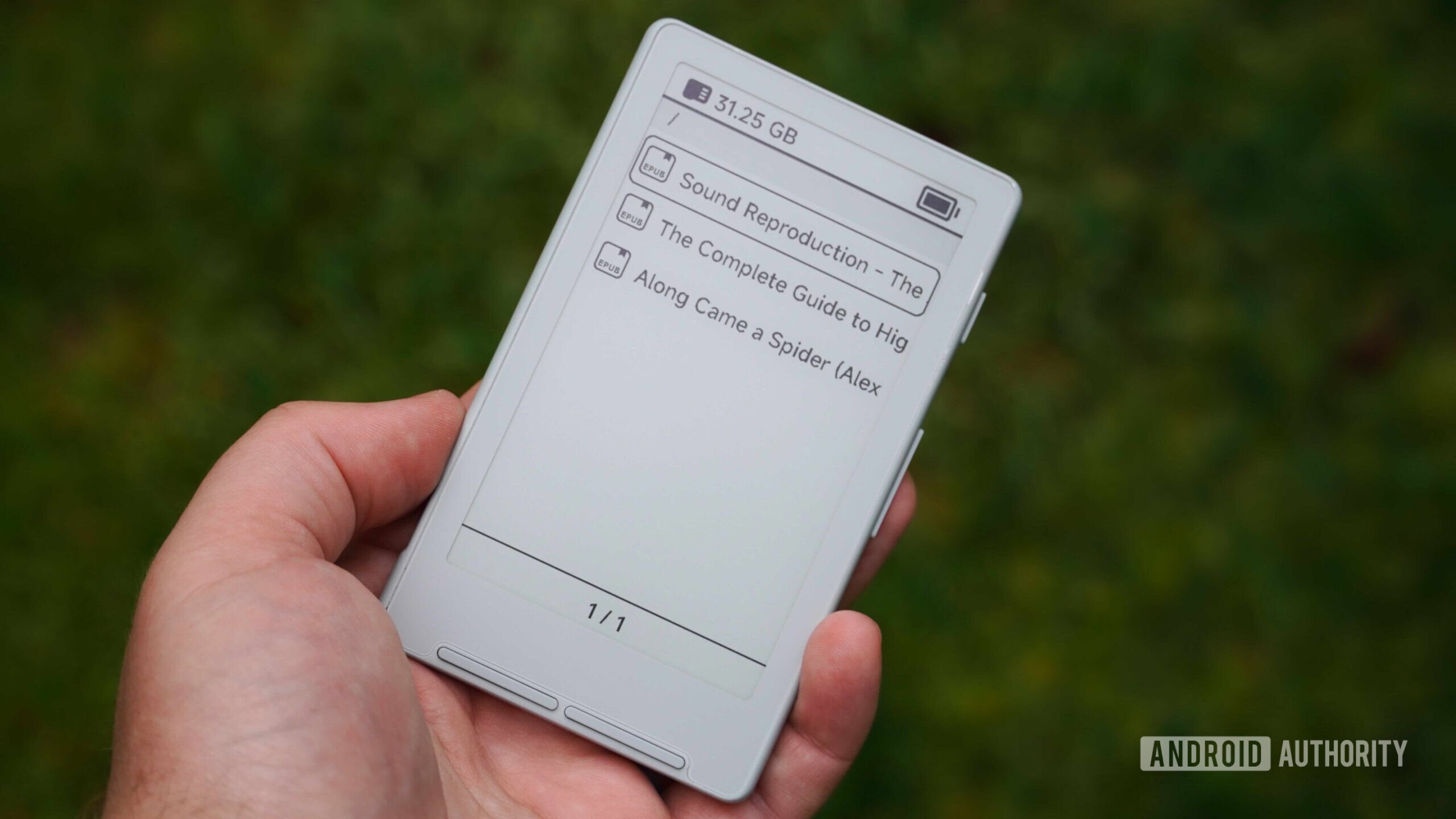 The Xteink X4 e-book selector UI.