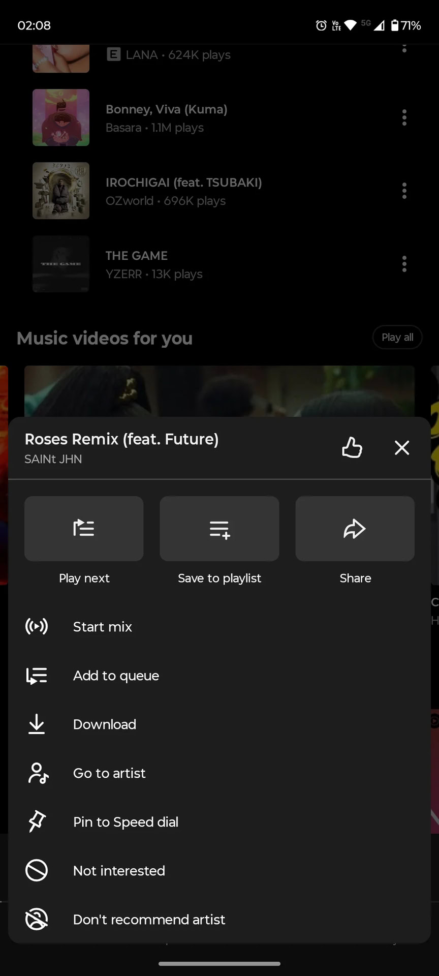 YouTube Music Dont recommend artist 4