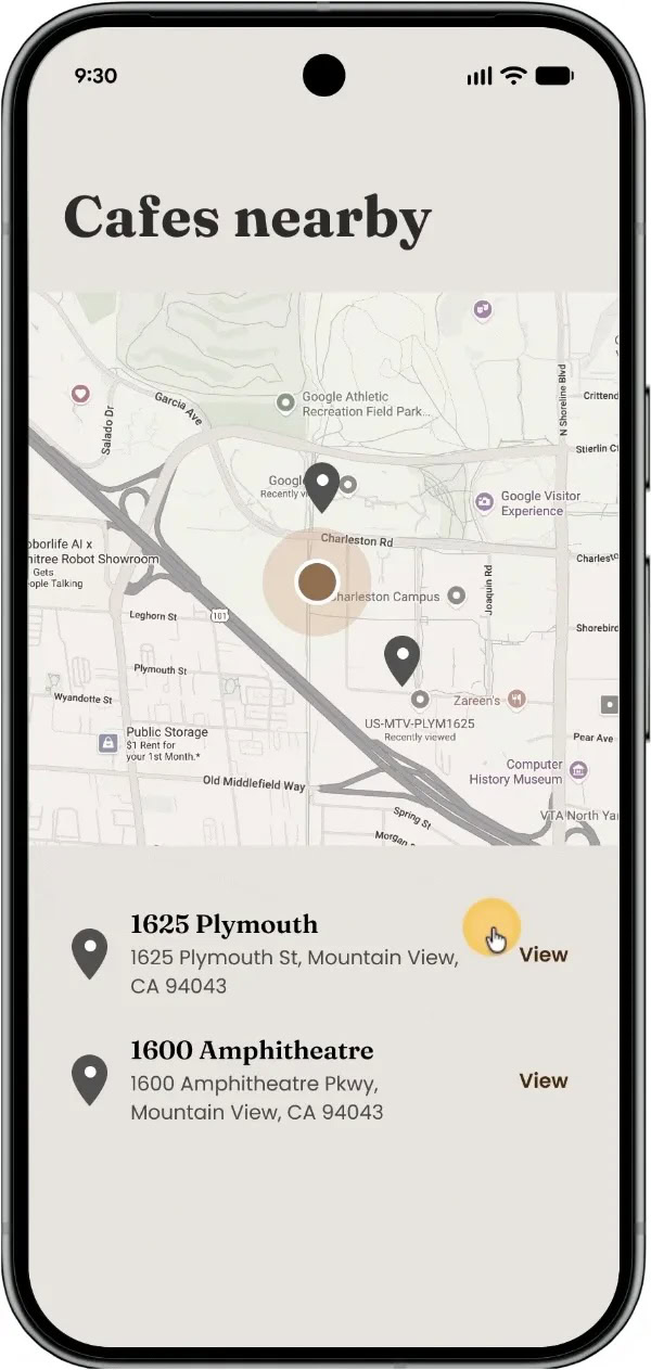 Precise location button in Android 17.