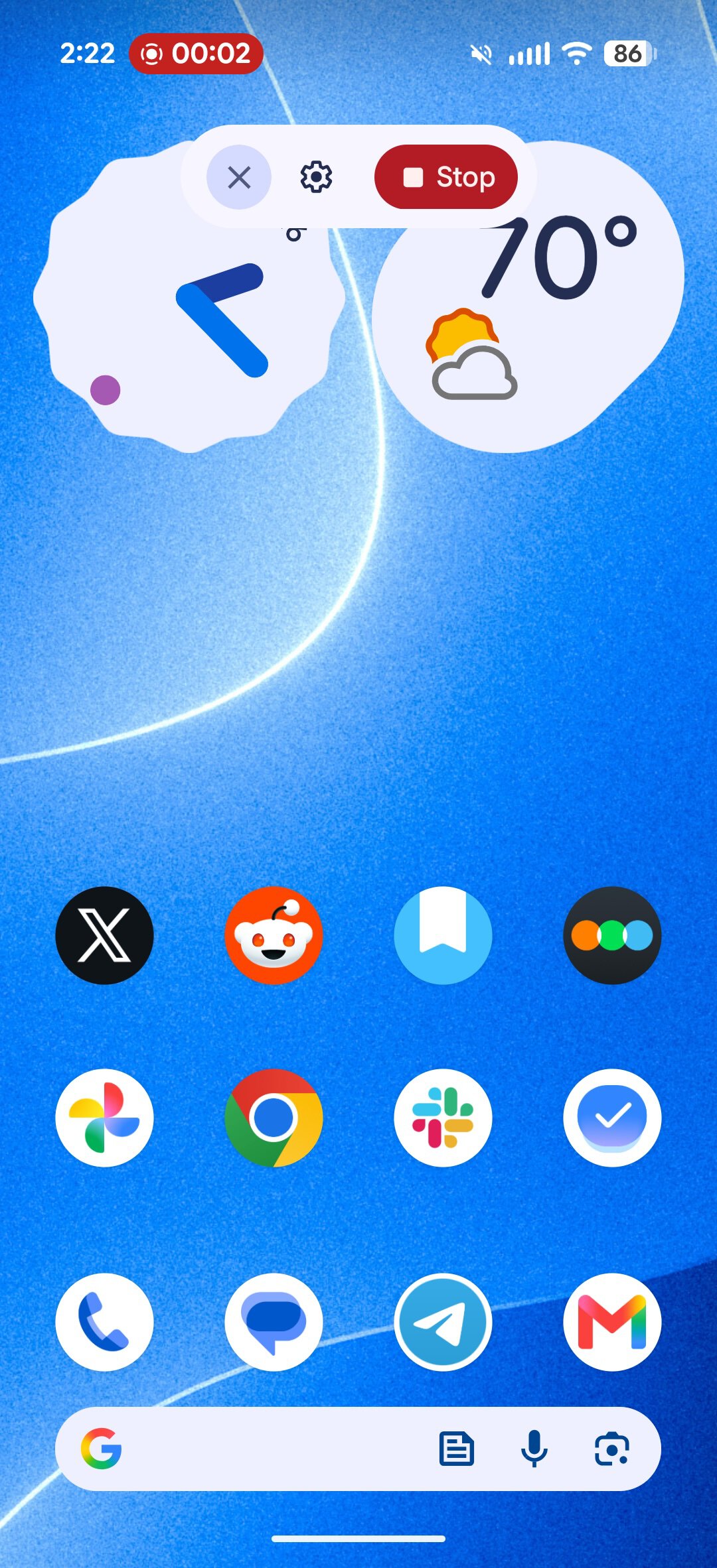 Screenshot of Android 17's screen recording UI.