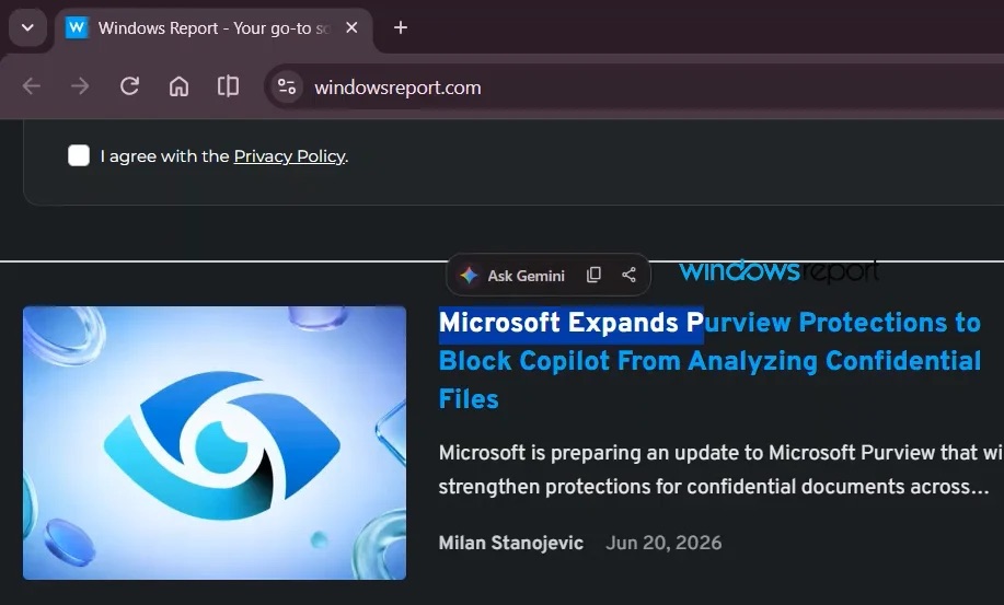 ask gemini toolbar selected text 1