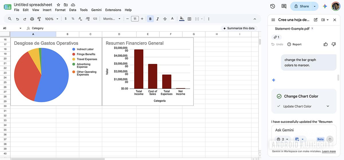 changing graph color using gemini in english