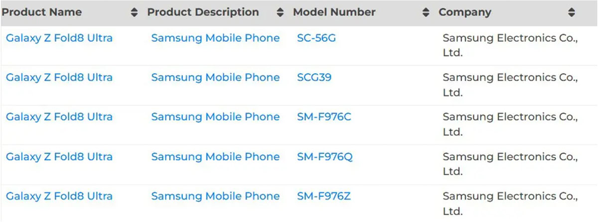 galaxy z fold 8 ultra bluetooth sig certification screenshot