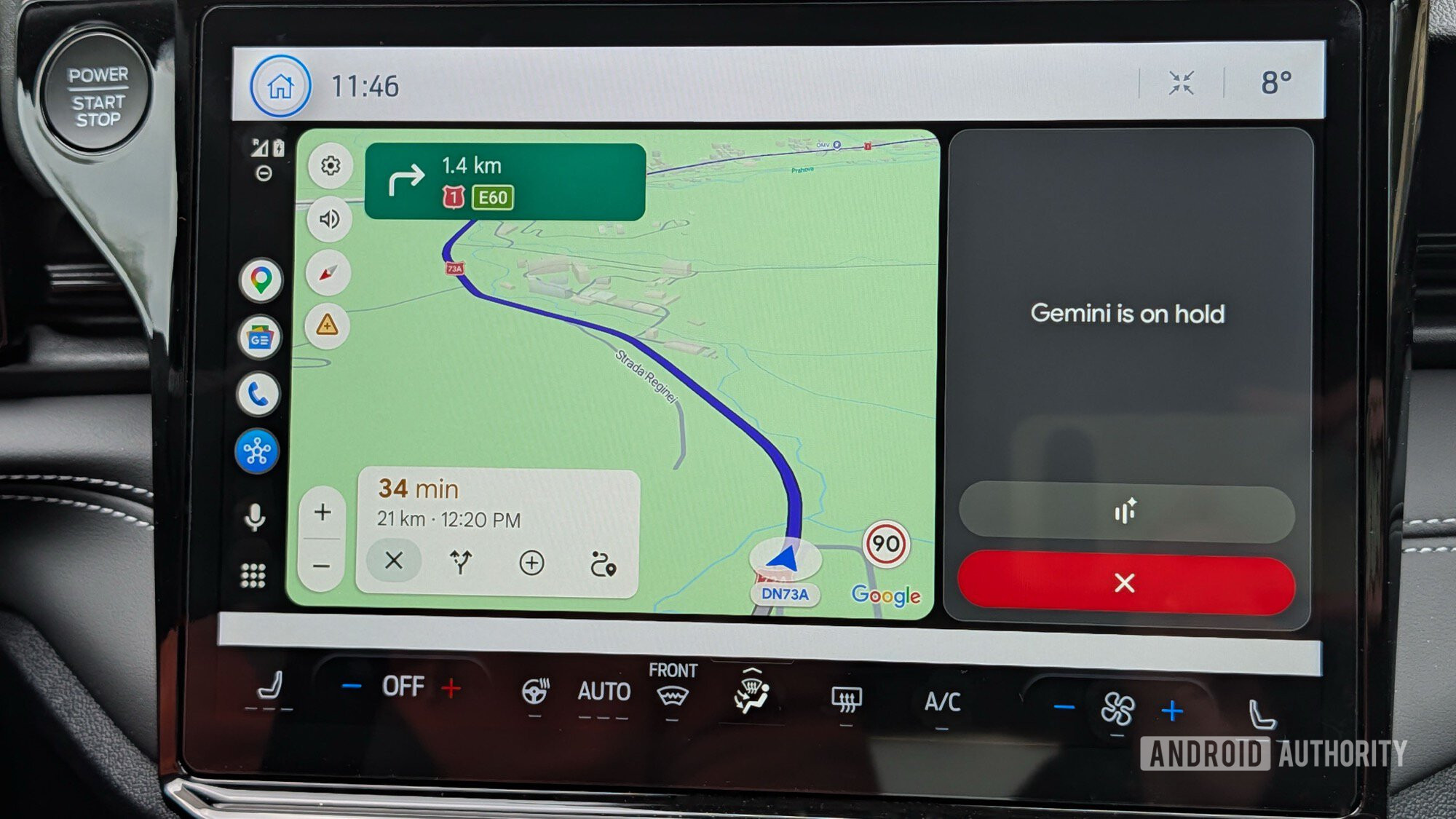 Gemini lives on hold in Android Auto. Gemini lives on hold in Android Auto.