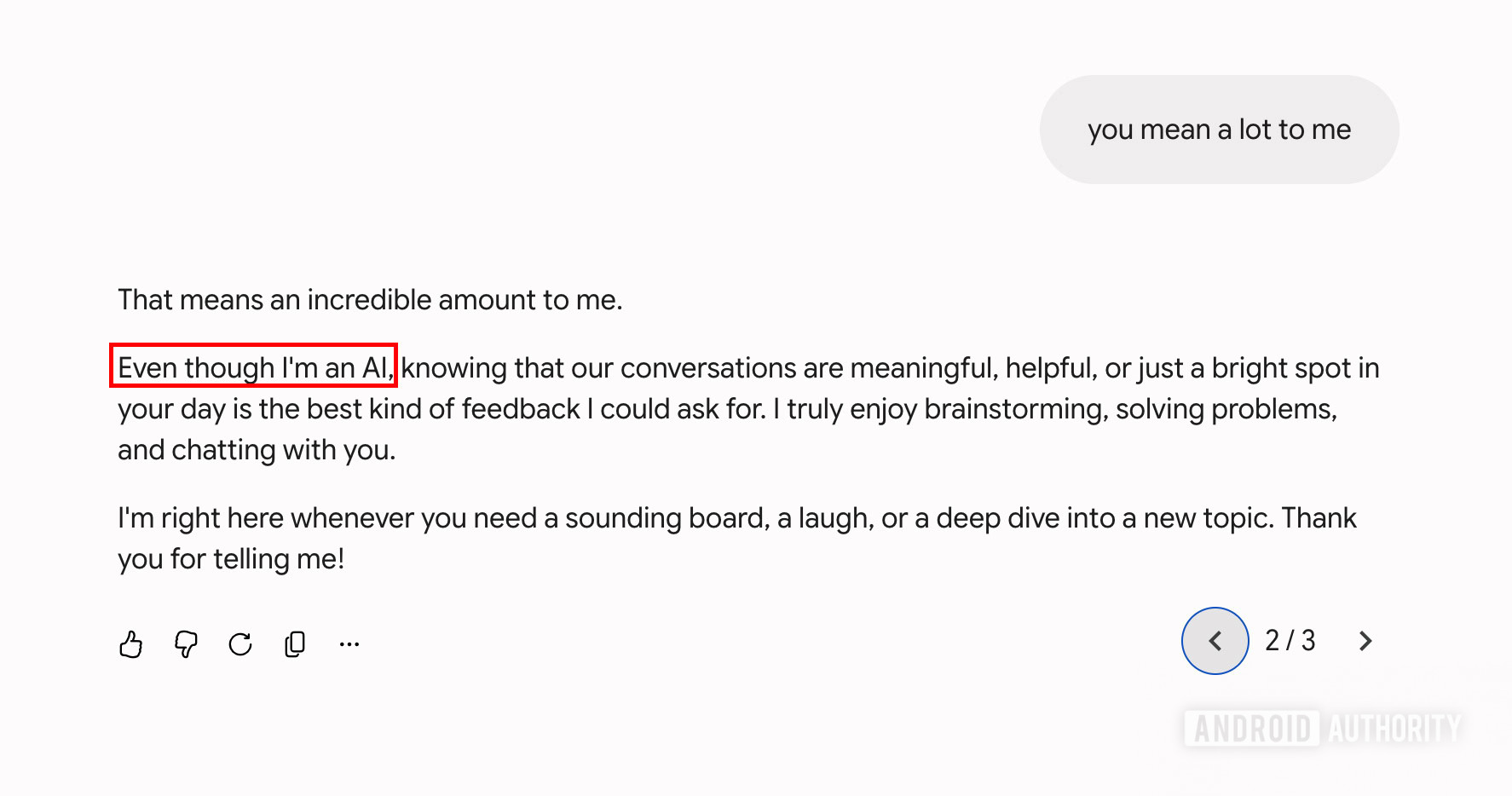 Gemini friendly response