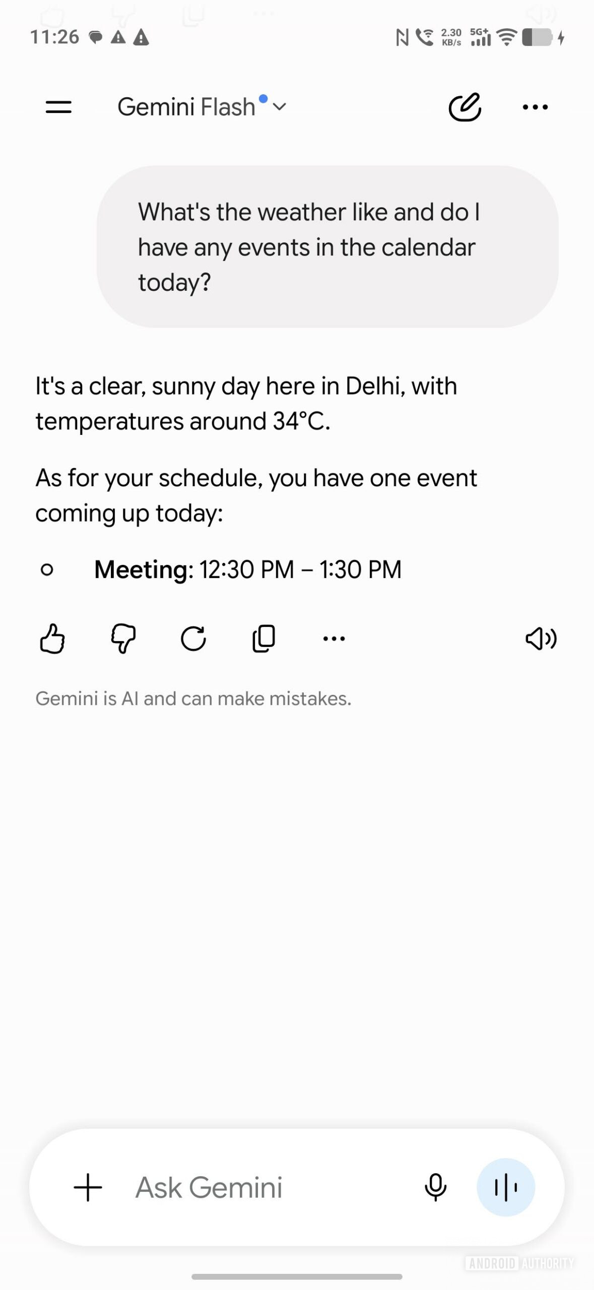 gemini voice input english command image