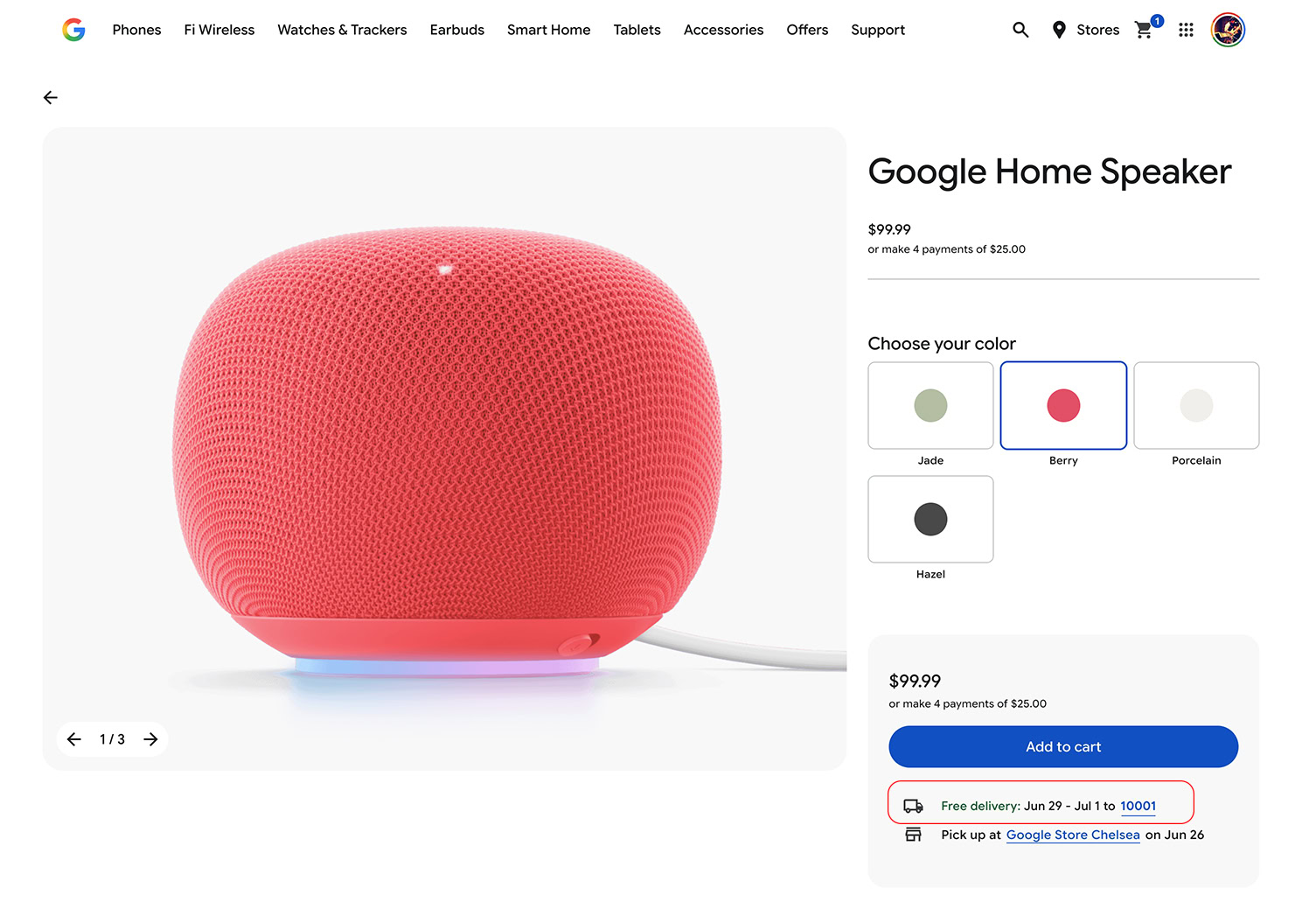 Google Home Speaker Red