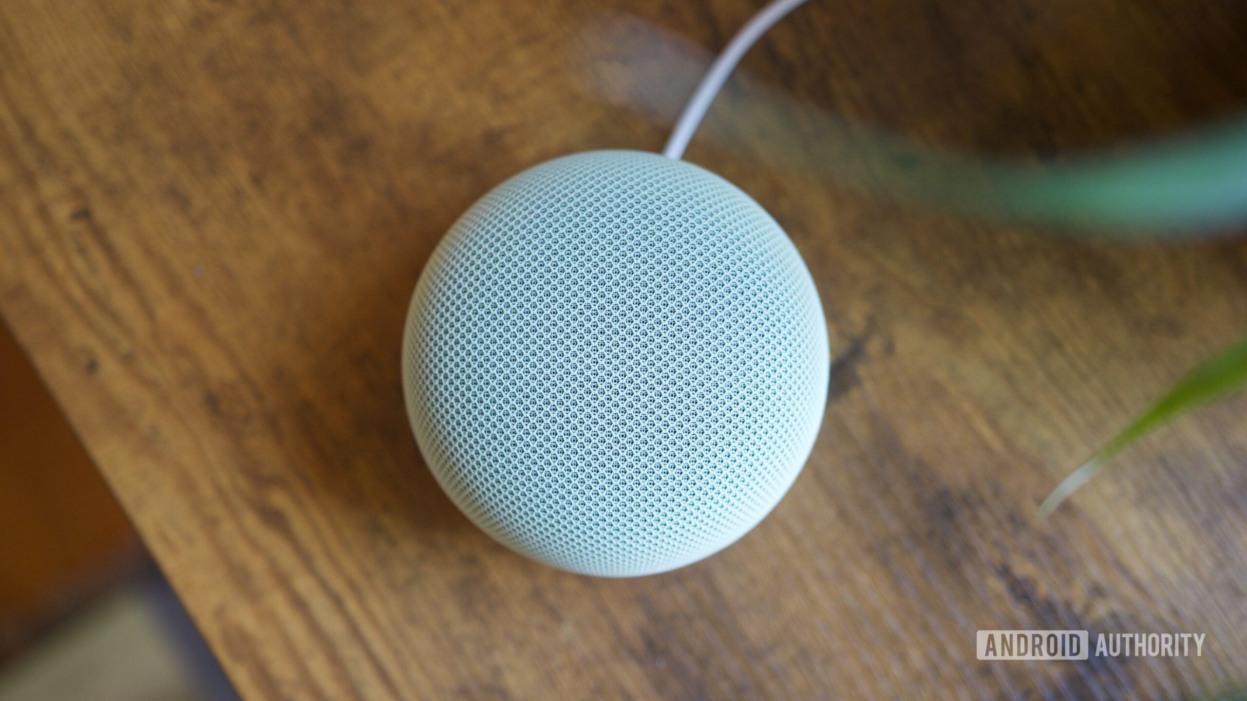 A top down view of the Google Home Speaker.