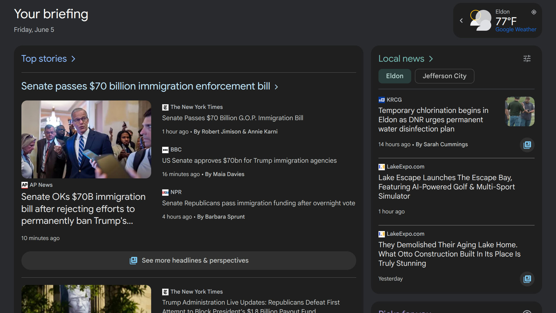 google news grouping