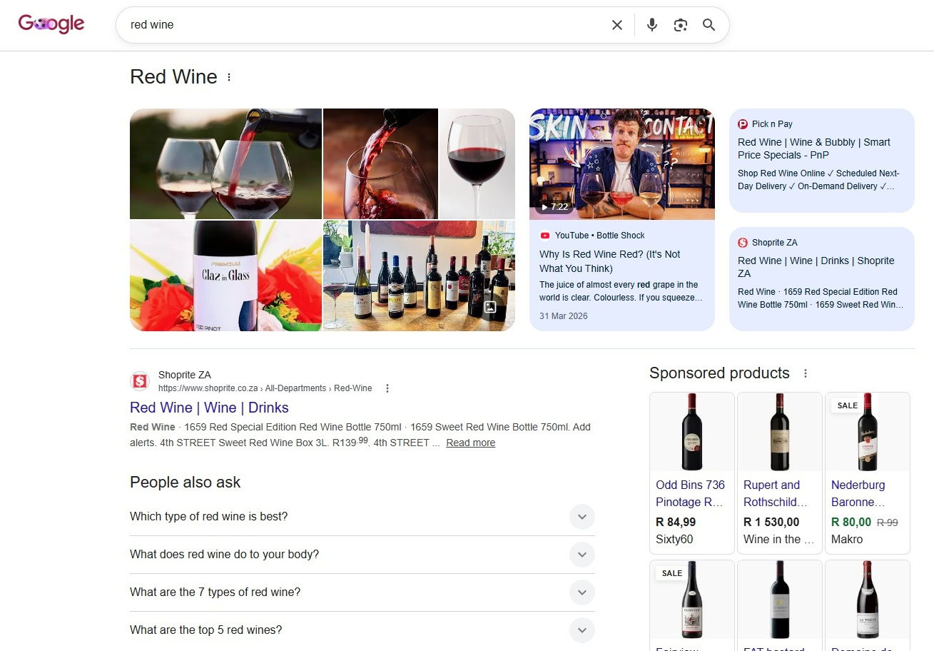 google web search screenshot 1