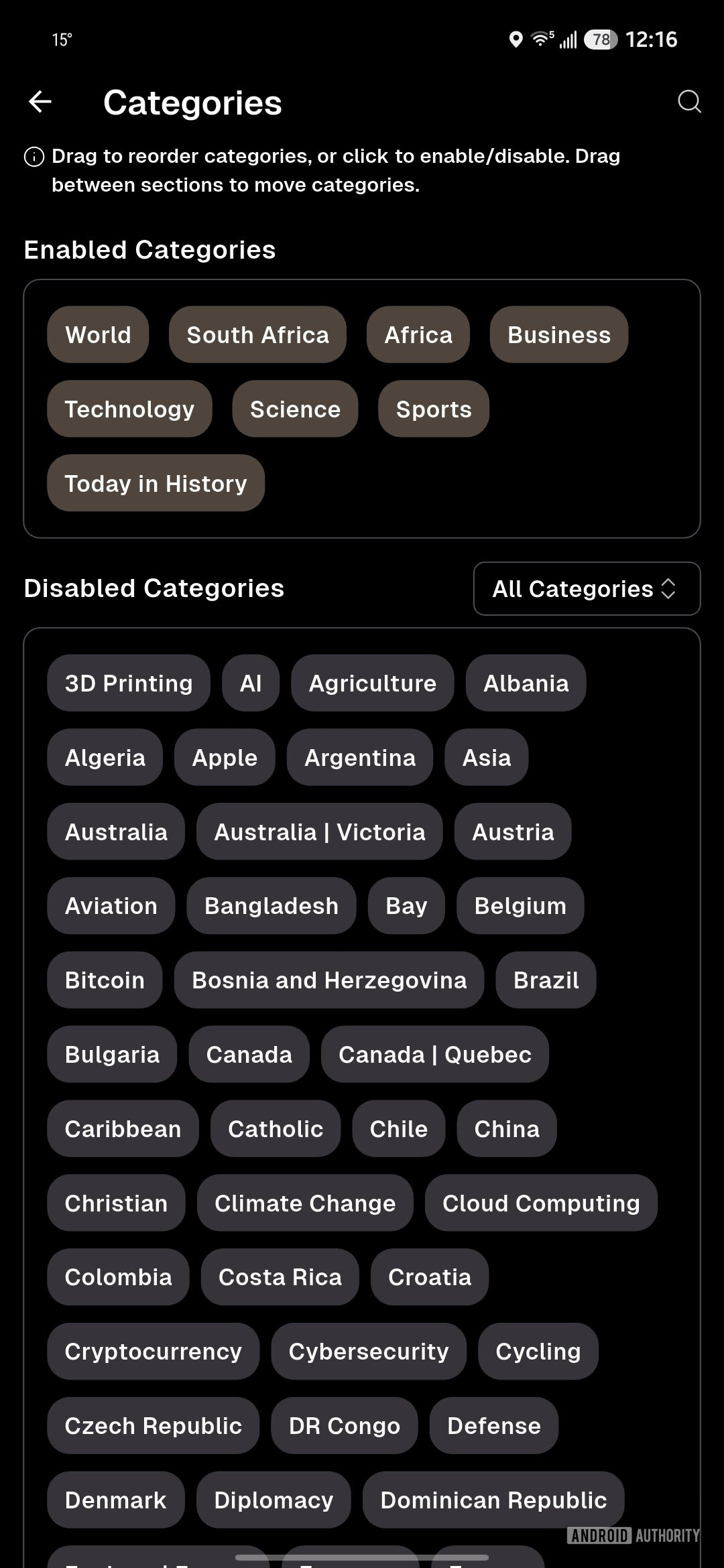 kagi news settings screenshot 3