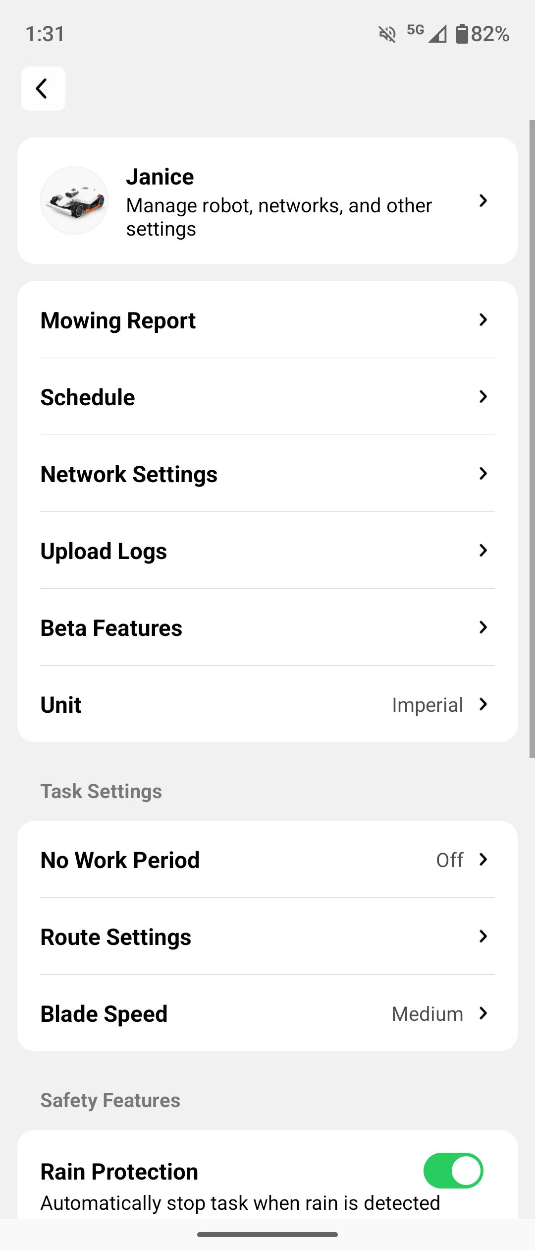 Screenshot of the updated Mammotion app, as of May 2026.