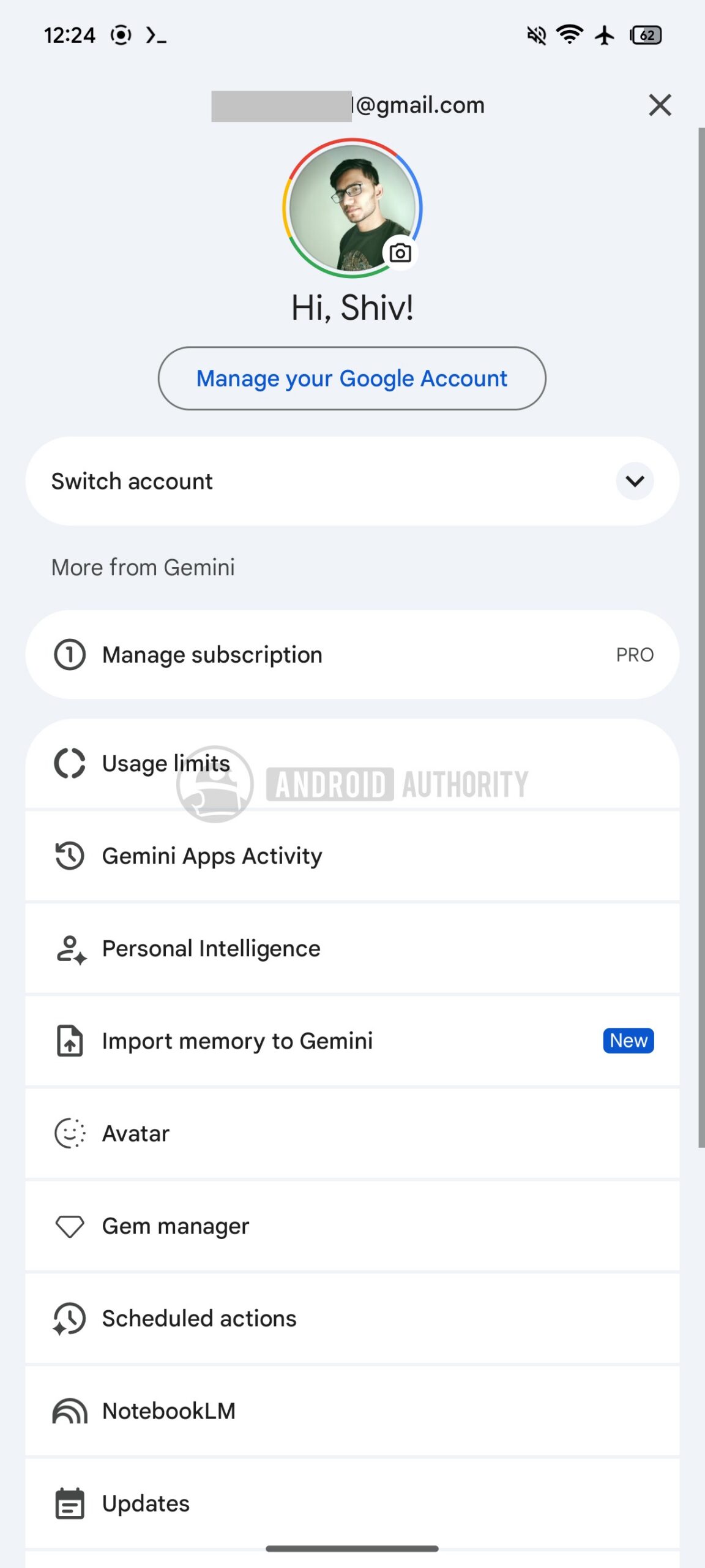 old account switcher ui gemini app watermarked