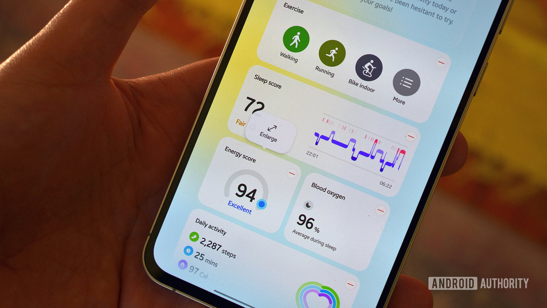Samsung Health アプリの再設計により大きなダッシュボード ウィジェット 1 Samsung Health アプリの再設計により大きなダッシュボード ウィジェット 1