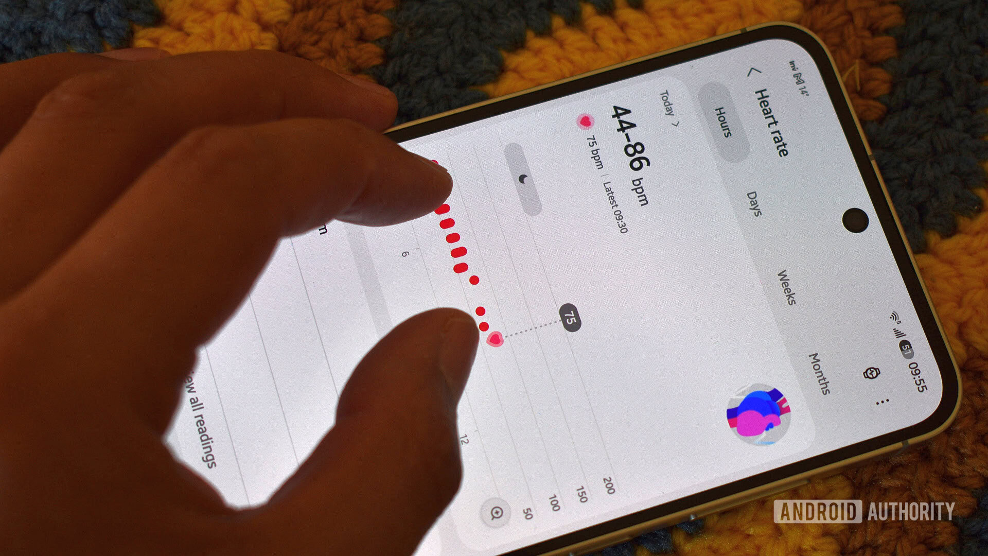 Samsung Health App の再設計ピンチ心拍数グラフ 1 Samsung Health App の再設計ピンチ心拍数グラフ 1