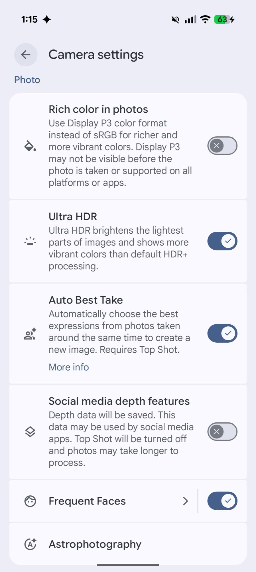 screenshot pixel 10 camera app auto best take setting