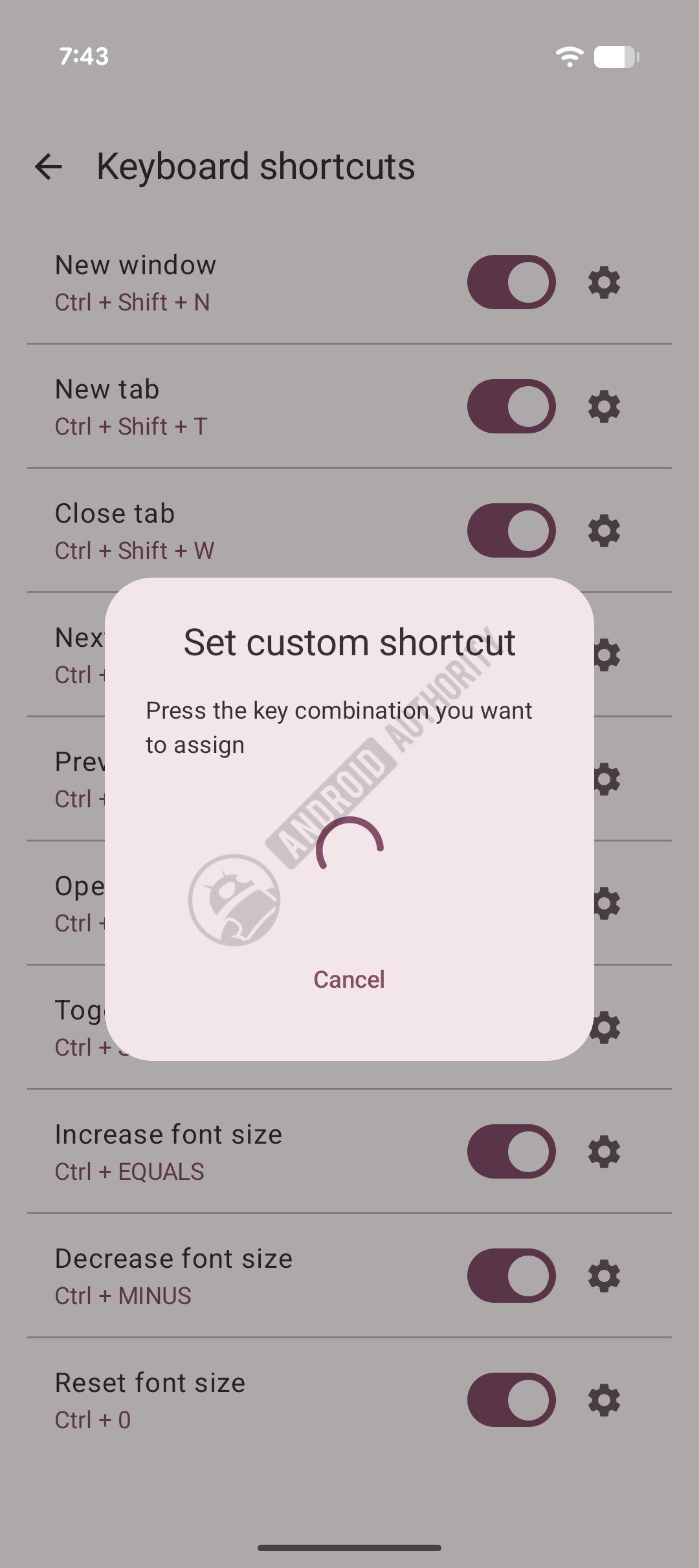 Android 17 QPR1 beta 6 Linux Terminal app showing custom shortcuts (1) watermarked
