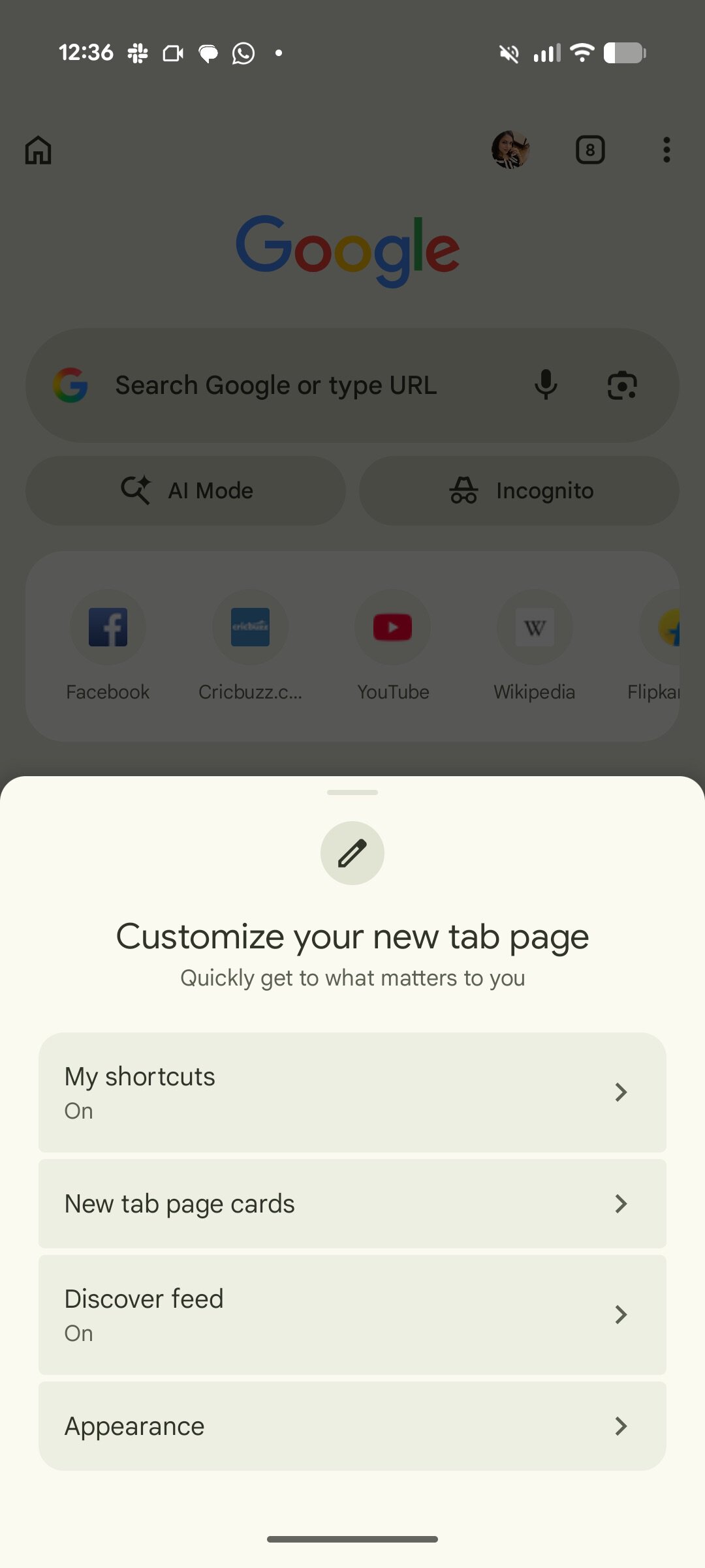Chrome For Android With Appearance