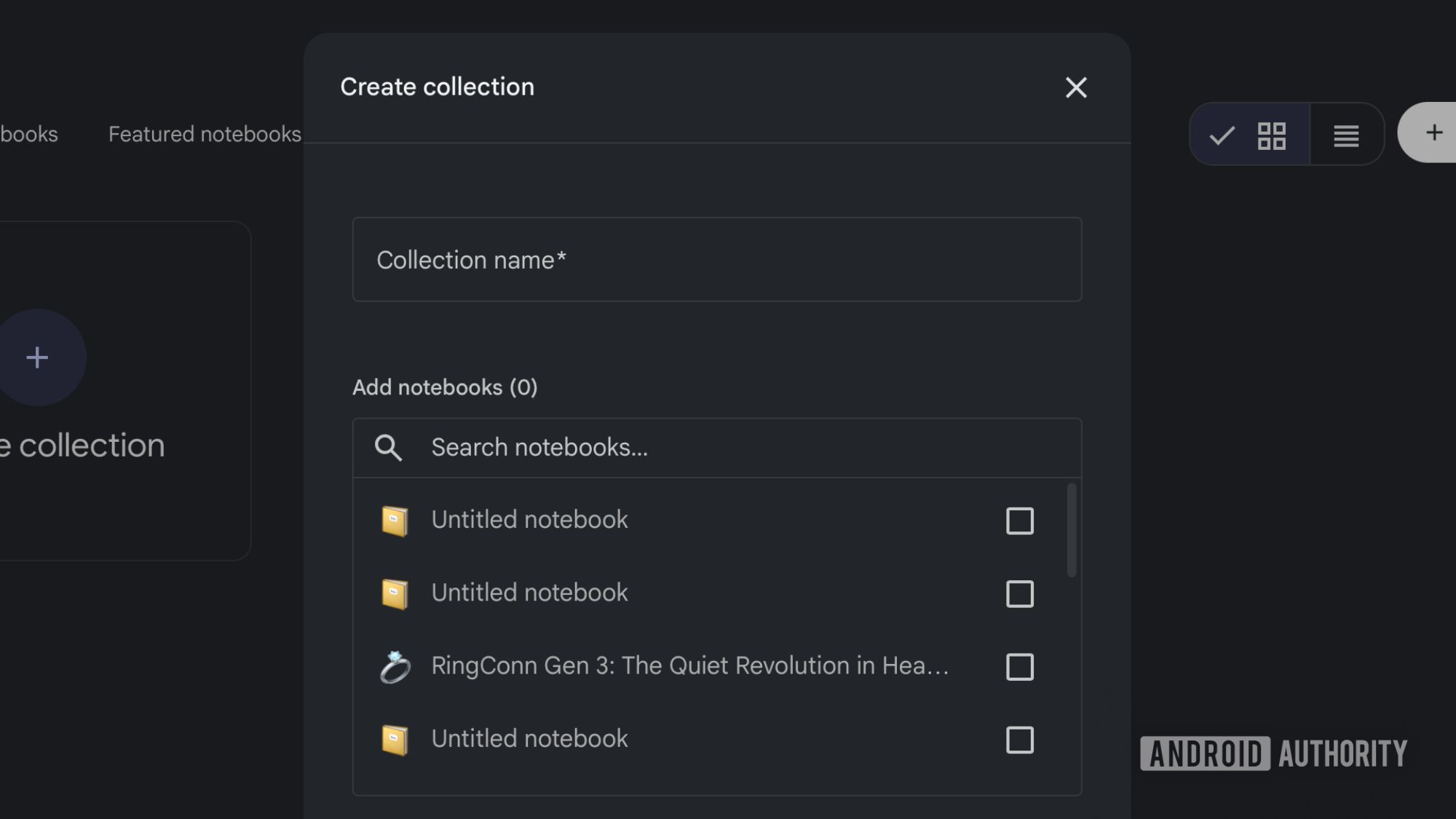 Collection name Gemini Notebook