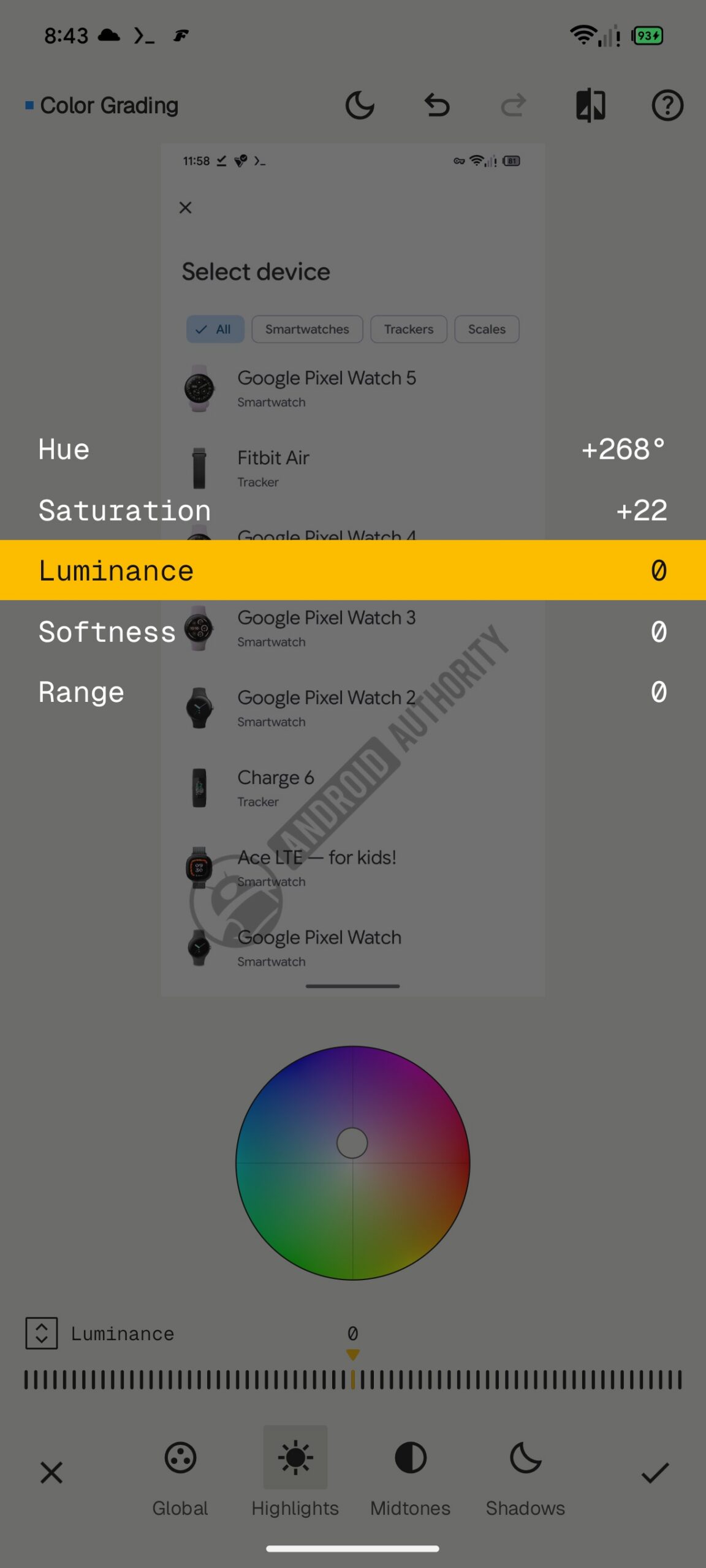 Color Grading Snapseed 3