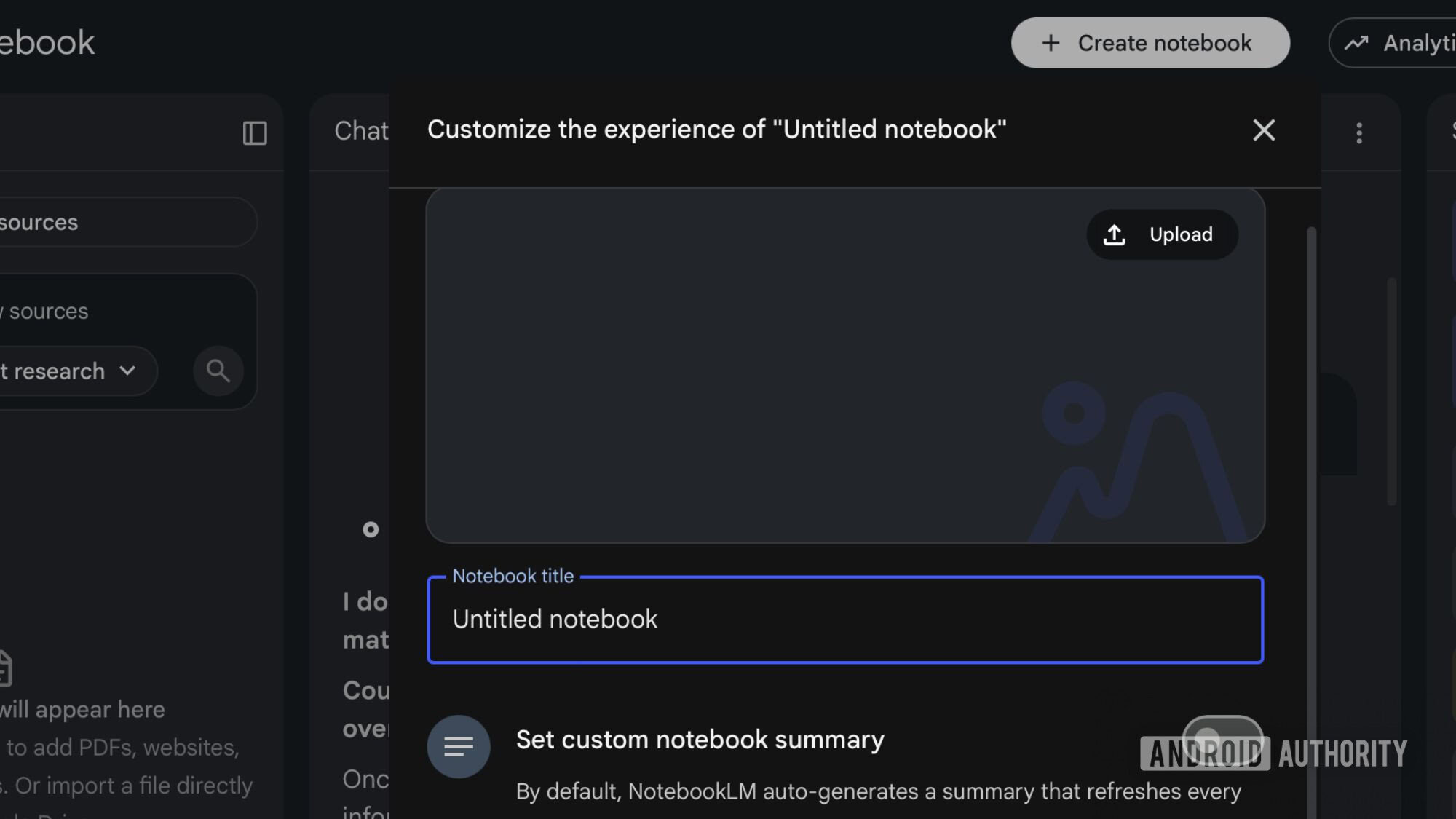 Customize notebook on NotebookLM