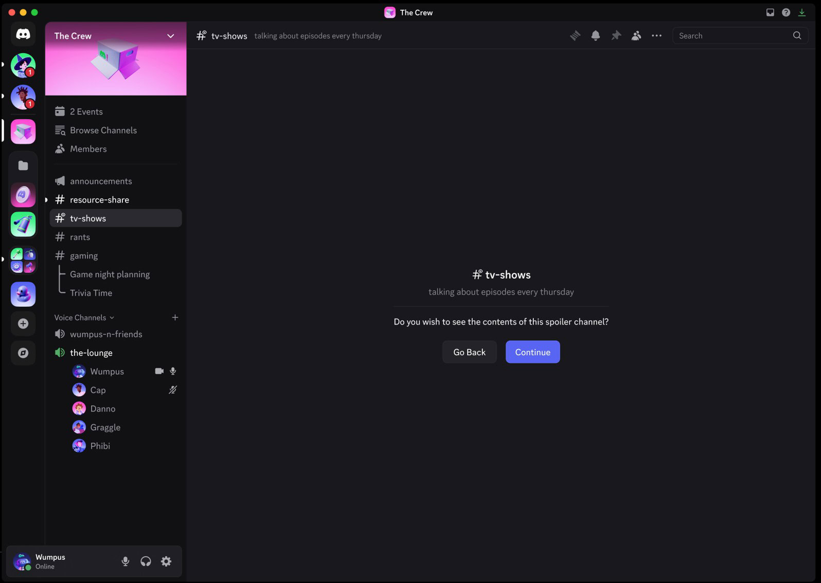 Discord Spoiler Channel Example Discord Spoiler Channel Example