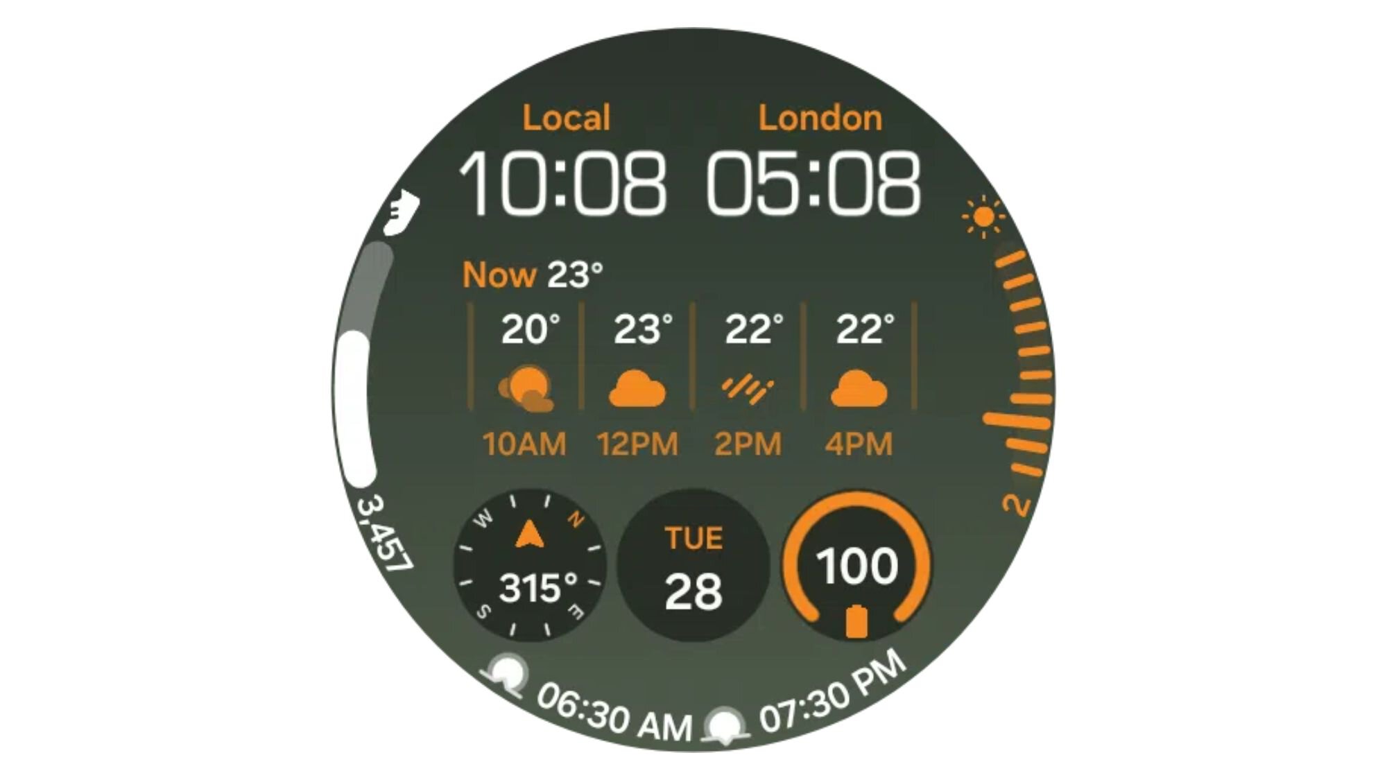 Dual Clock Info Board watch face
