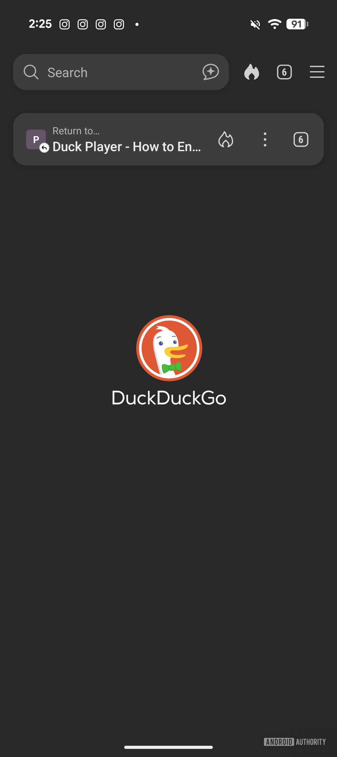 DuckDuckGo browser opened on Google Pixel 10a