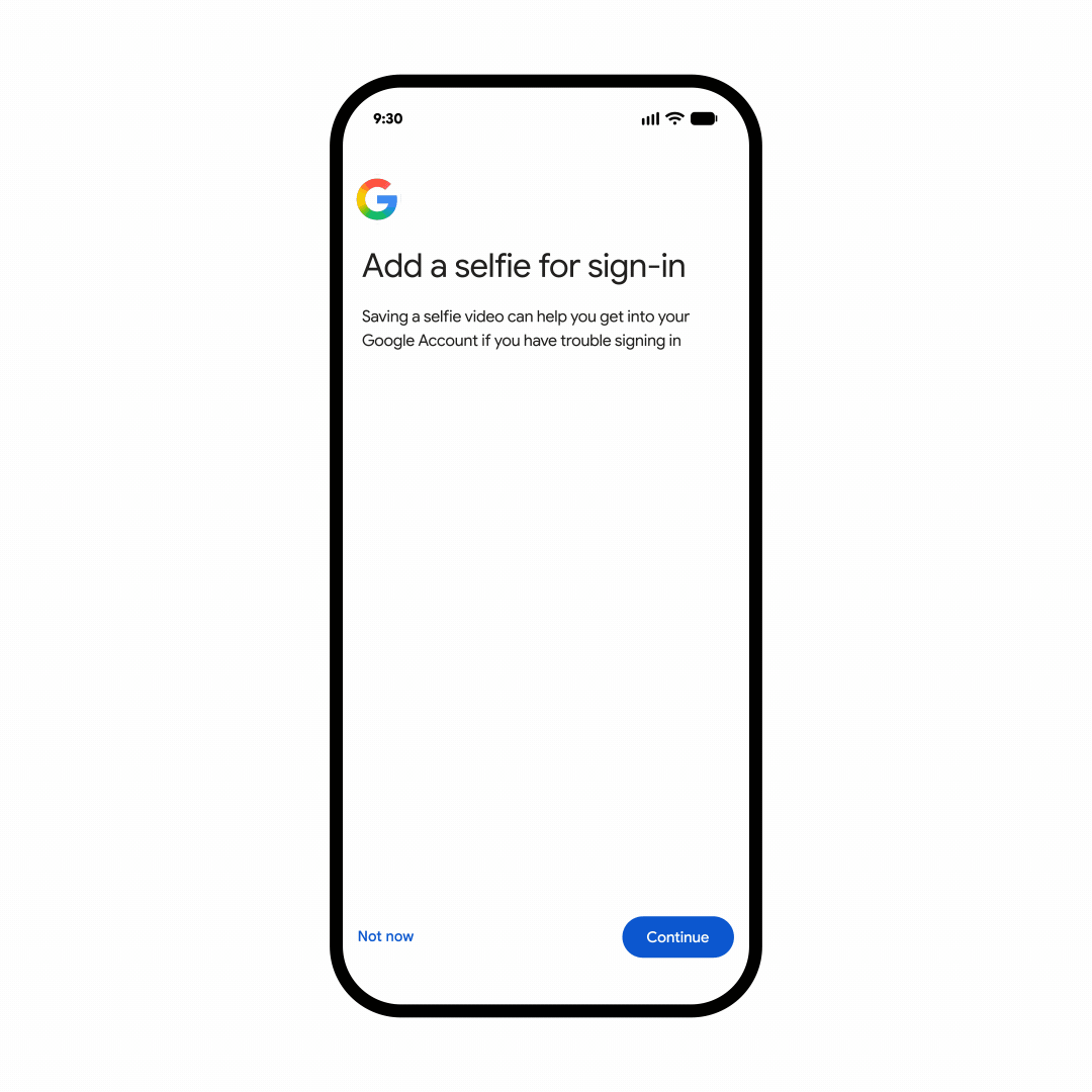 FOR MEDIA Google Selfie enrollment
