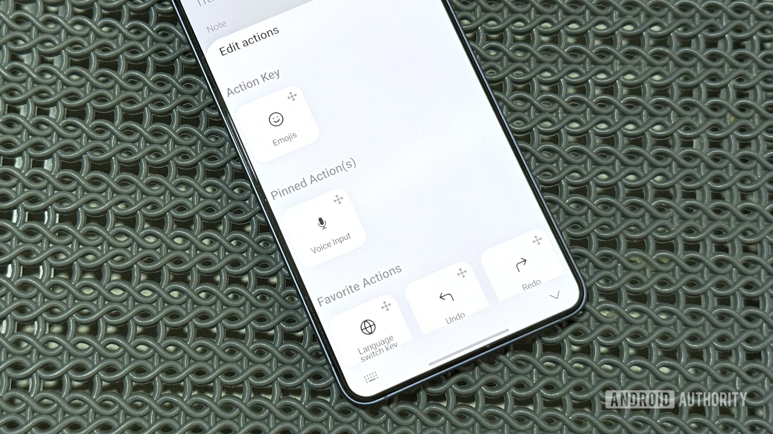 FUTO Keyboard on Android phone showing Action Key menu