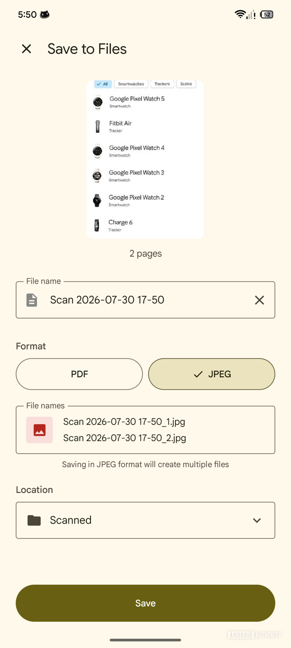 Files by Google document scanner JPEG support Files by Google document scanner JPEG support