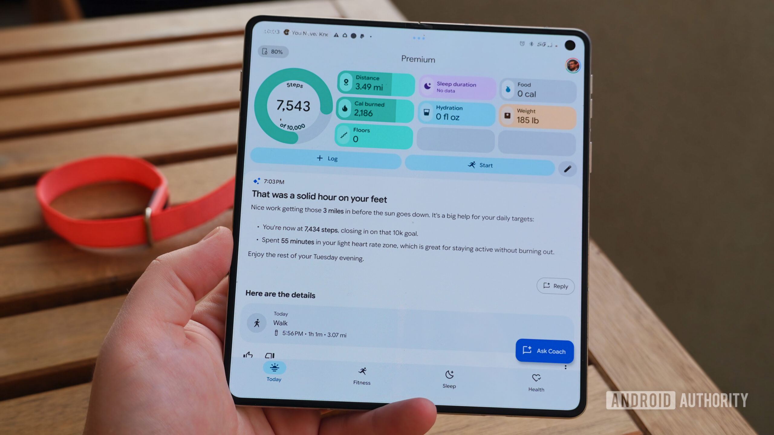 Google Health Premium Coach 1 A summary in the Google Health app.