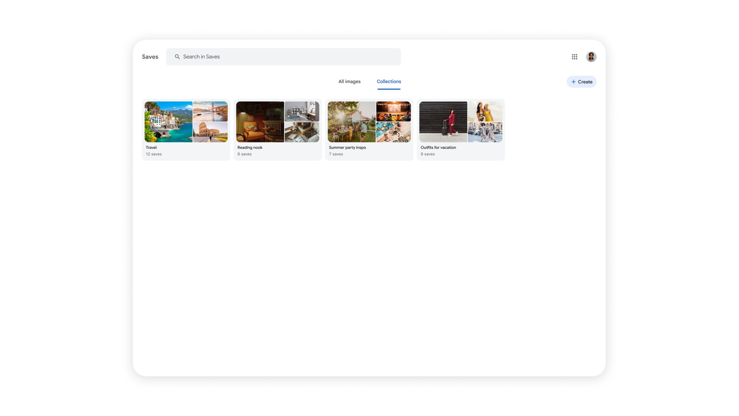 Google Images collections tab