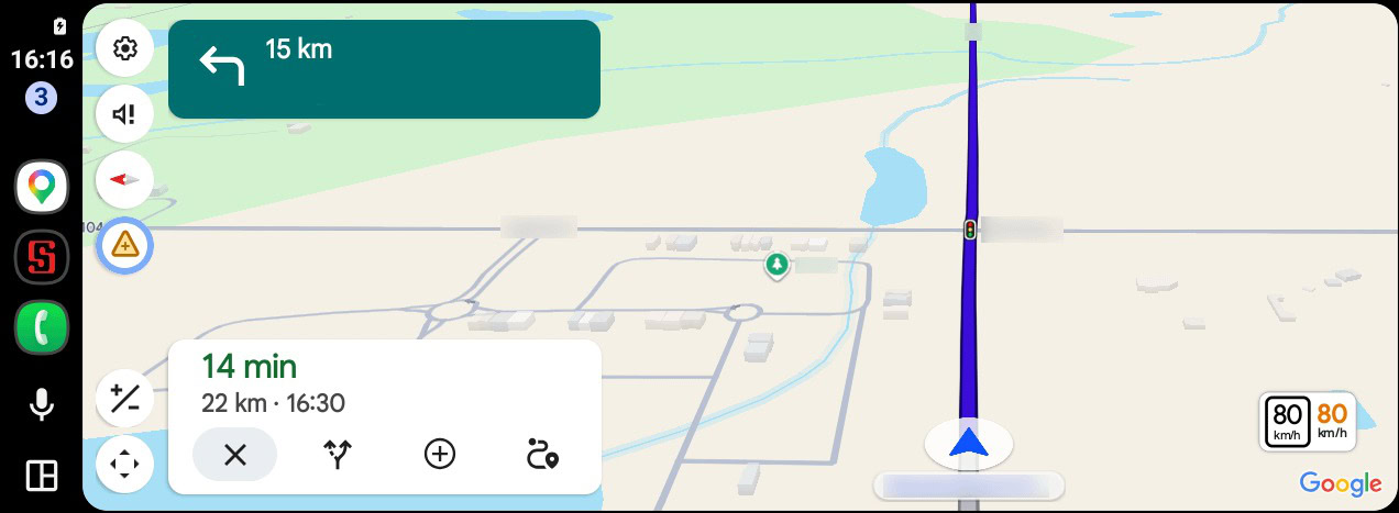 Google Maps on Android Auto Live Speedometer Google Maps on Android Auto Live Speedometer