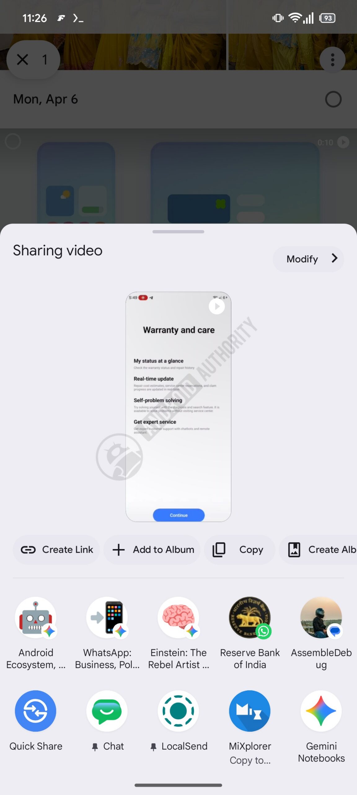 Google Photos share sheet 2 watermarked