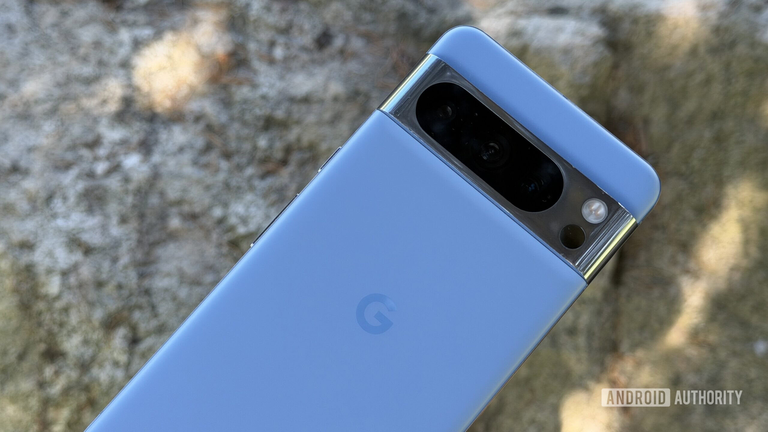 Google Pixel 8 Pro on rock Google Pixel 8 Pro on rock